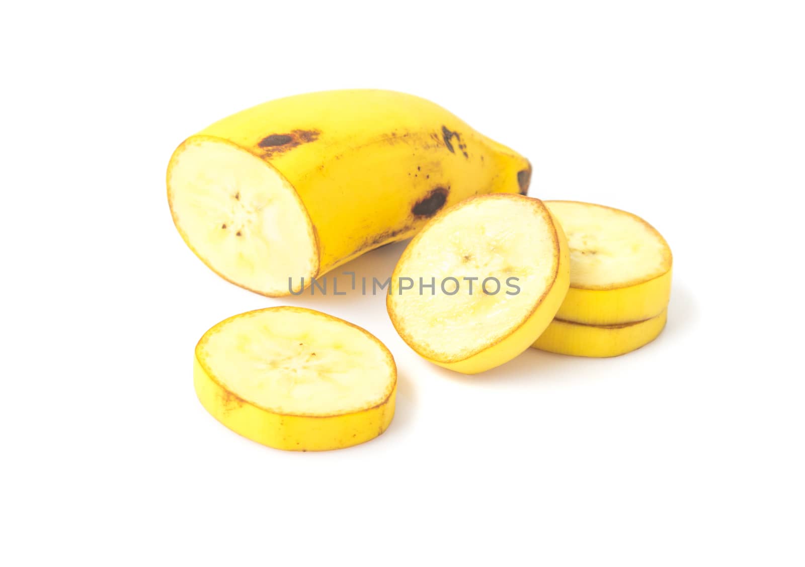 banana slice on white background by pt.pongsak@gmail.com