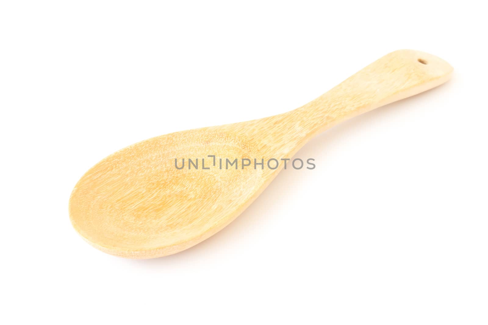 Empty wooden spoon on white background by pt.pongsak@gmail.com