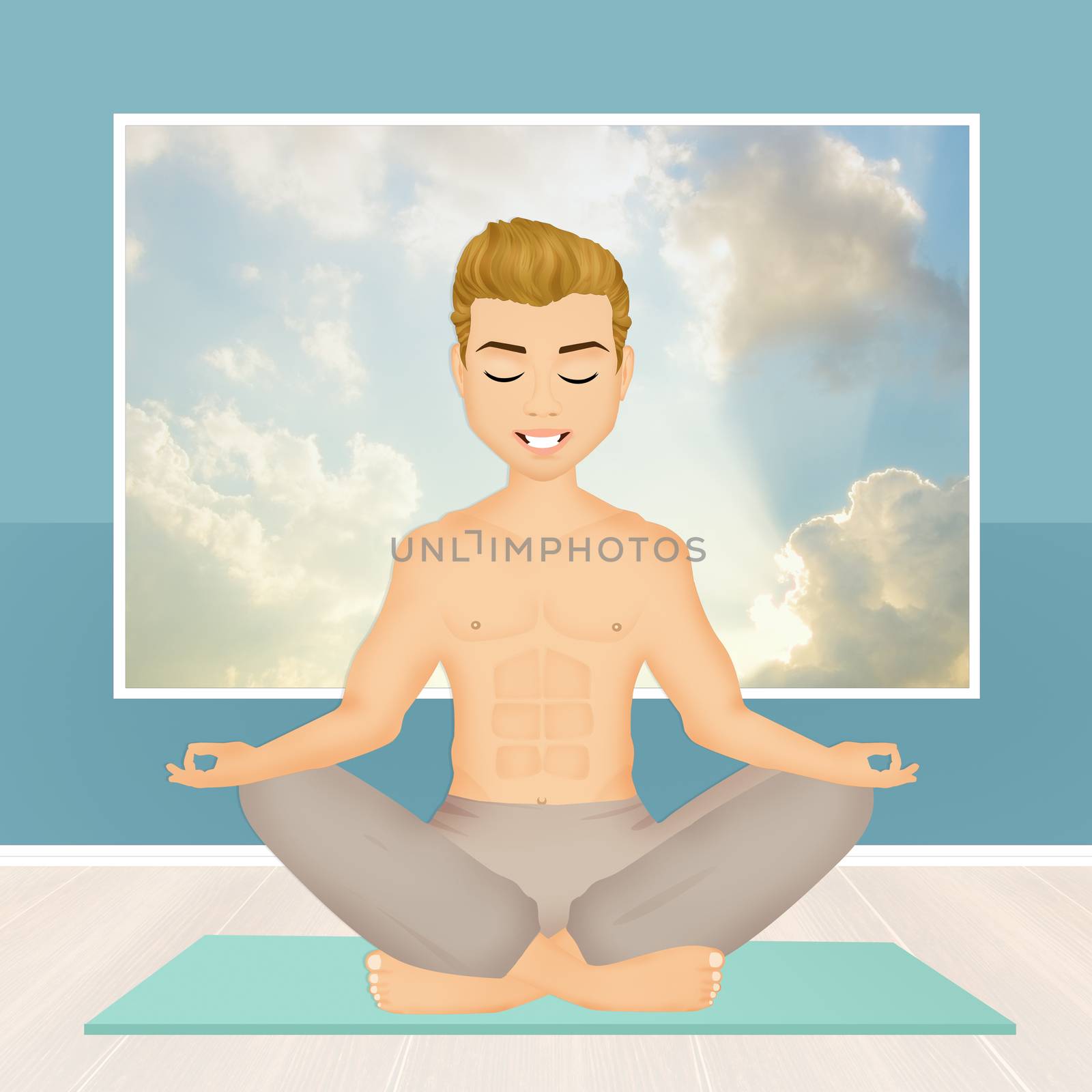 illustration of man doing yoga