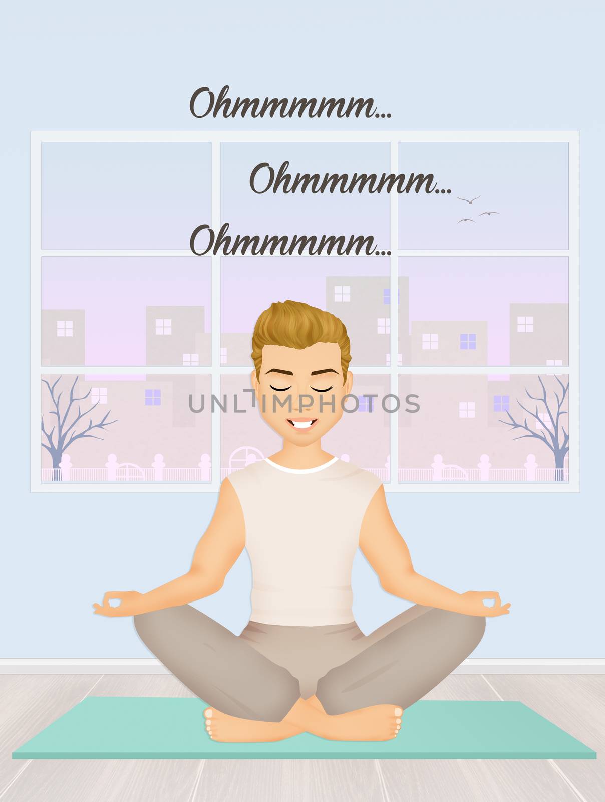 illustration of man doing yoga