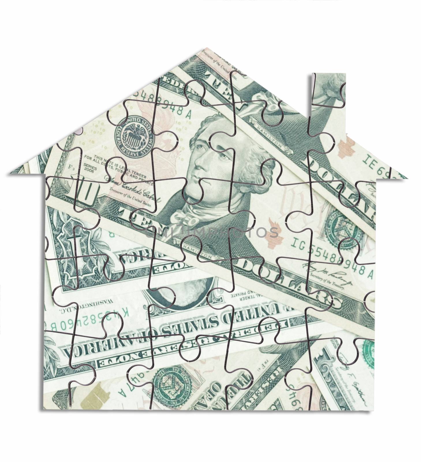 Money house jigsaw by unikpix