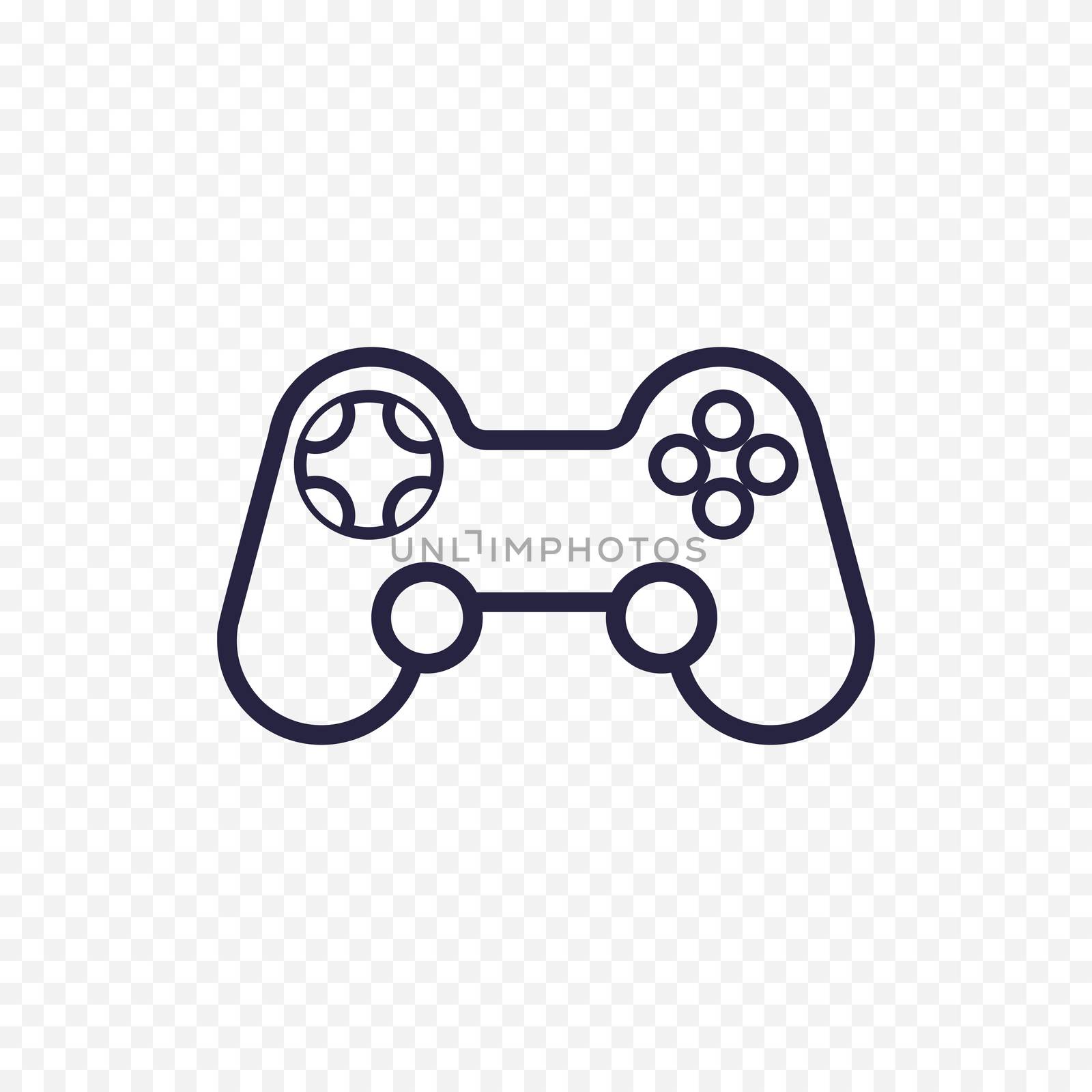 Game controller line icon. Gamepad thin linear signs for video computer game. Outline concept for websites, infographic, mobile applications.