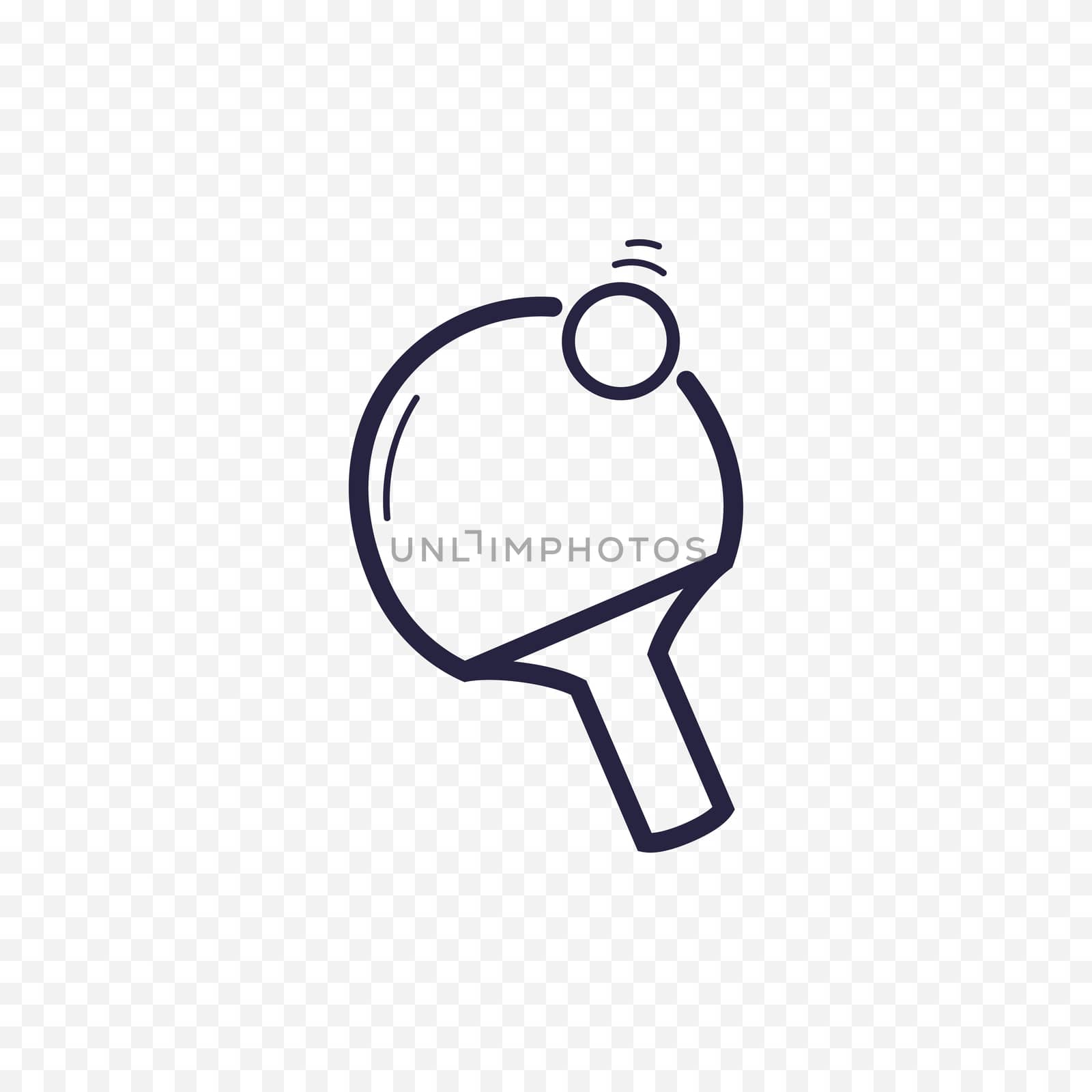 Ping pong racket and ball line icon. Sport game thin linear signs. Outline concept for websites, infographic, mobile applications by Elena_Garder