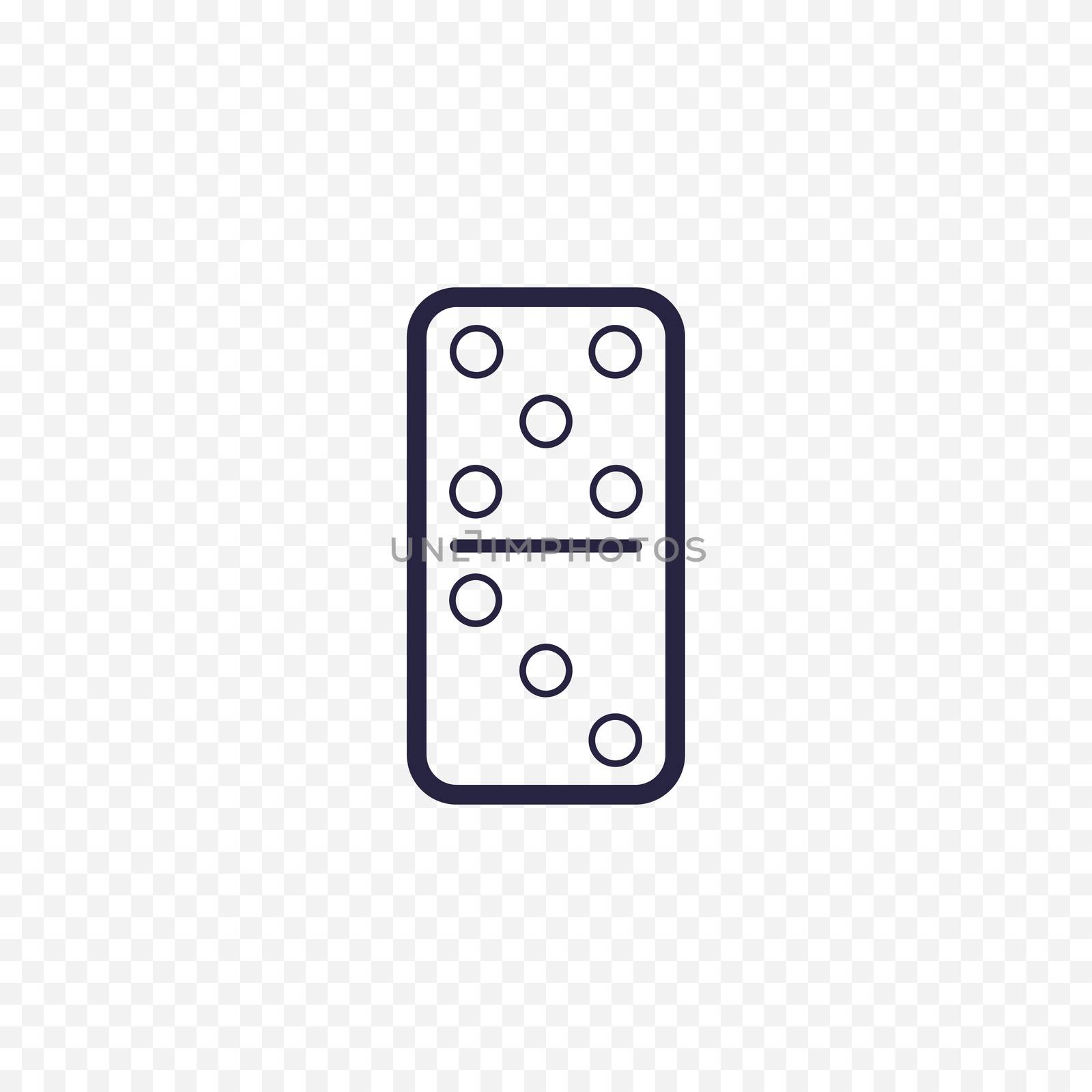 Domino game simple line icon. Game thin linear signs. Outline concept for websites, infographic, mobile applications. by Elena_Garder