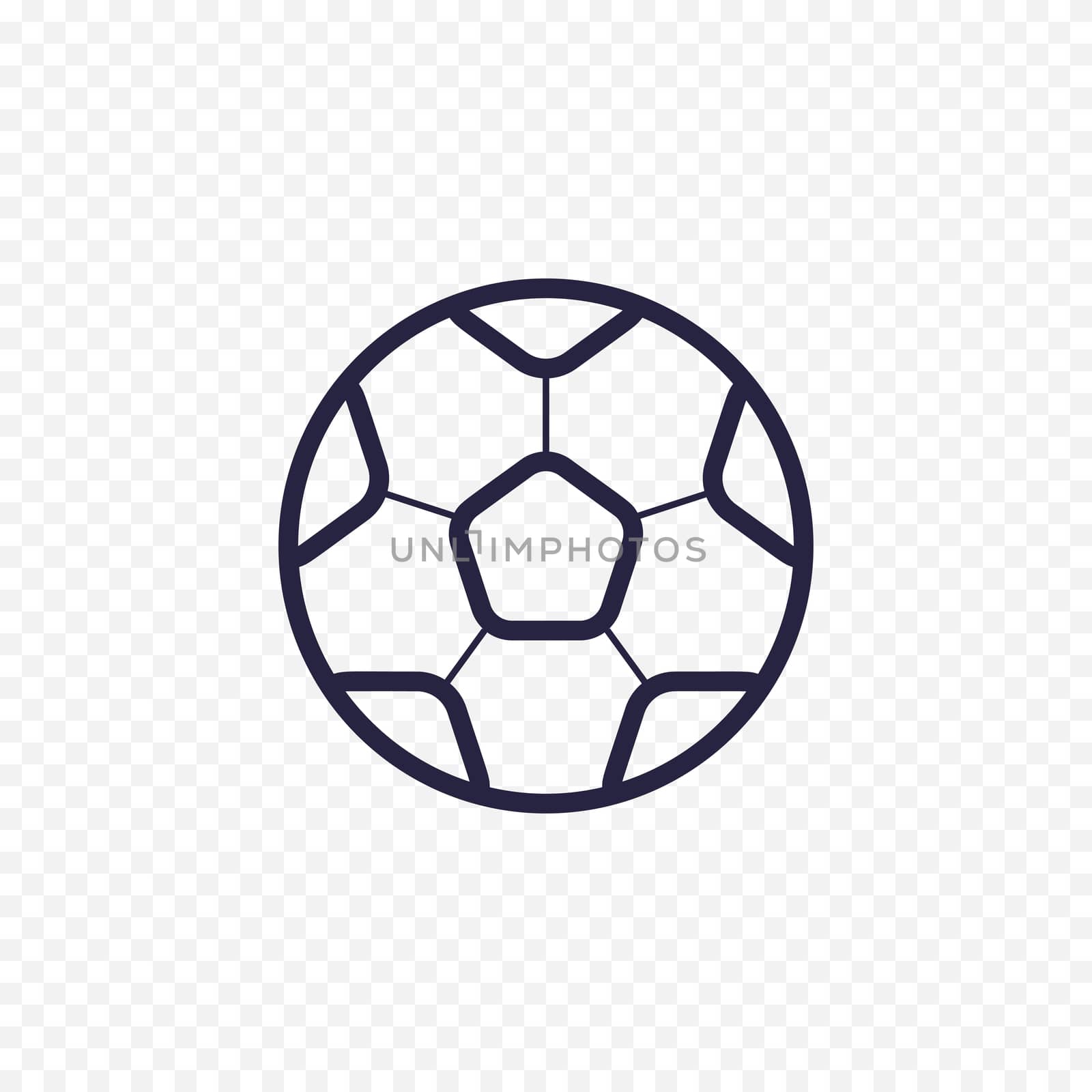 Soccer ball simple line icon. Football game thin linear signs. Outline sport simple concept for websites, infographic, mobile applications. by Elena_Garder