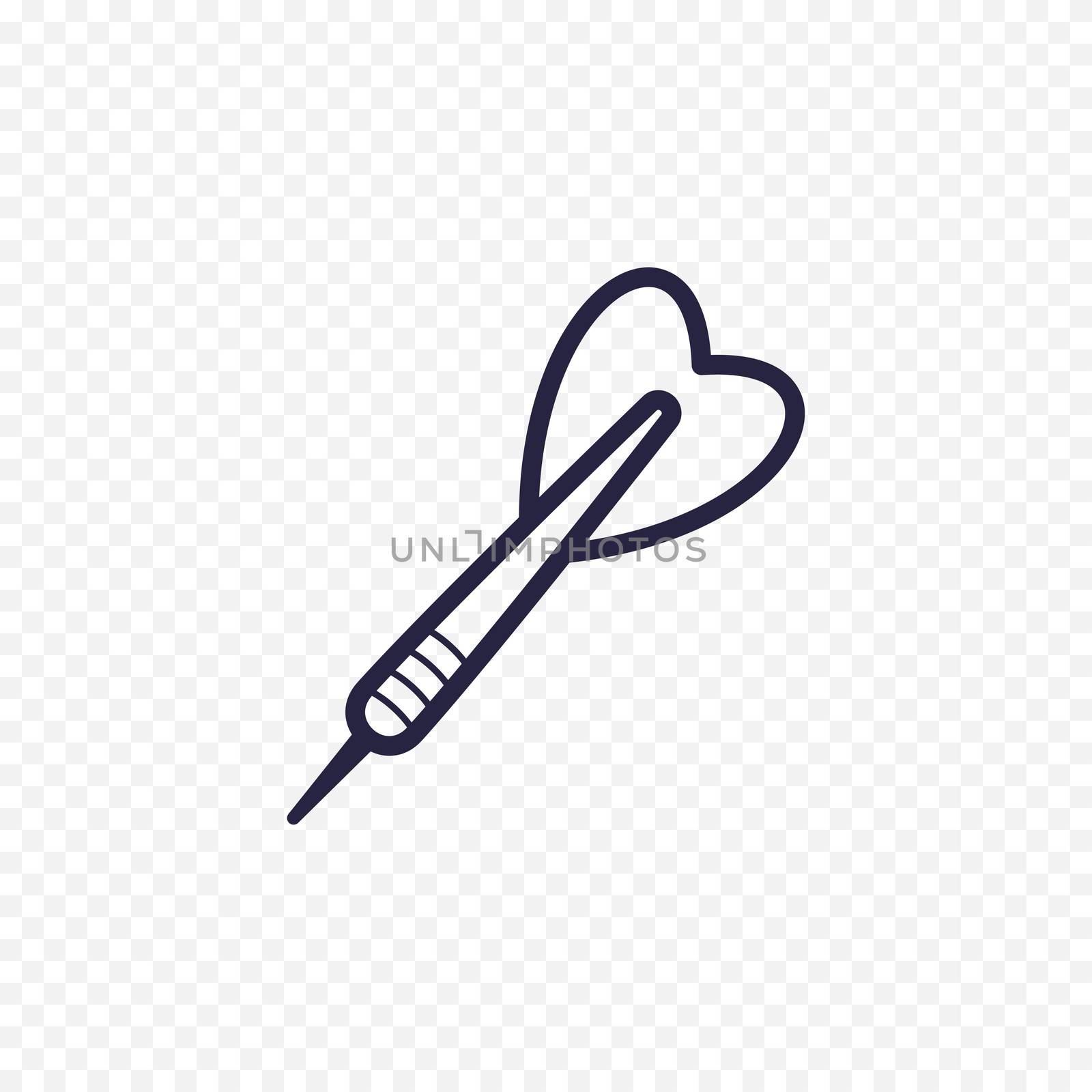 Dart simple line icon. Darts game thin linear signs. Outline sport simple concept for websites, infographic, mobile applications. by Elena_Garder