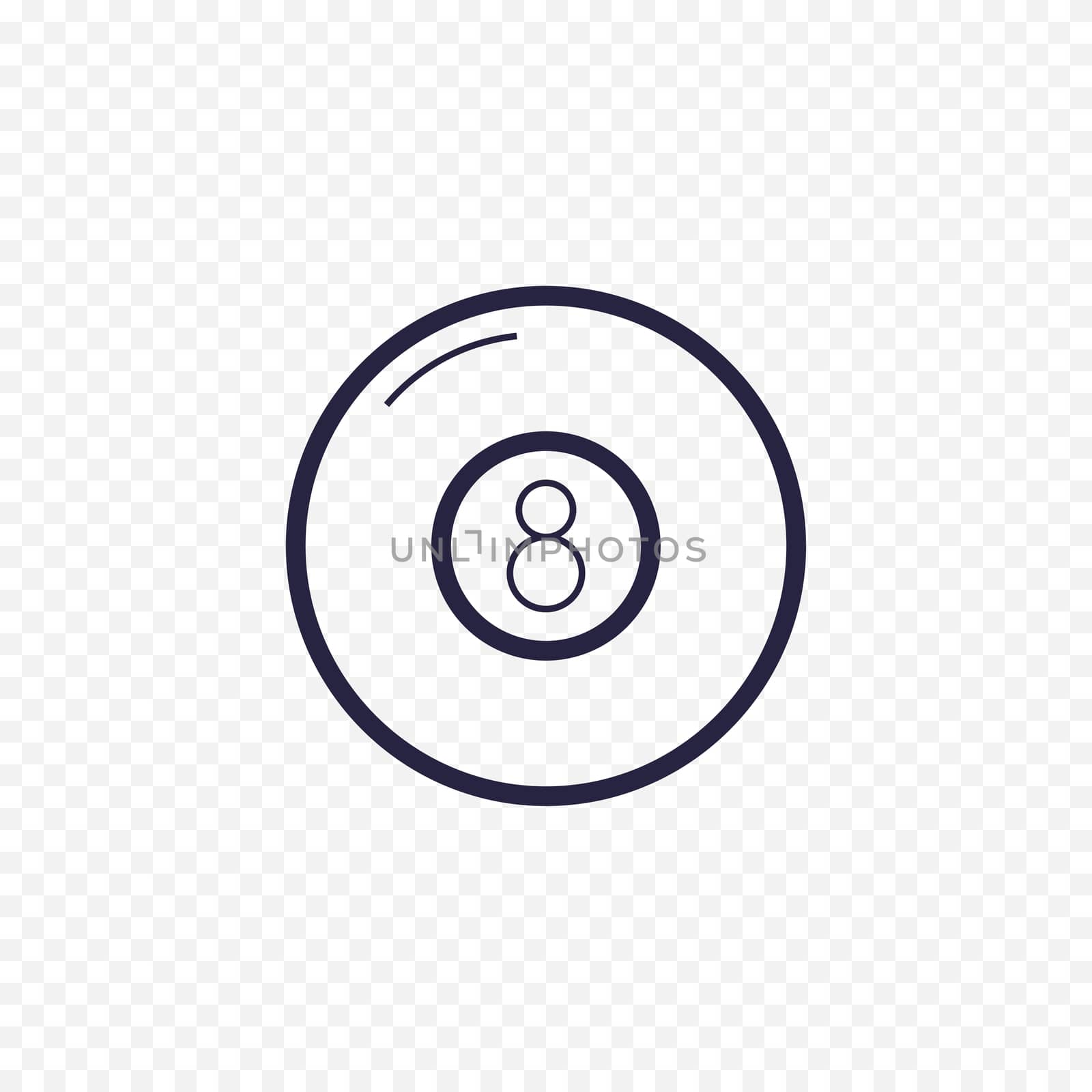 Pool eight ball line icon. Billiard game thin linear signs. Outline magic ball simple concept for websites, infographic, mobile applications. by Elena_Garder