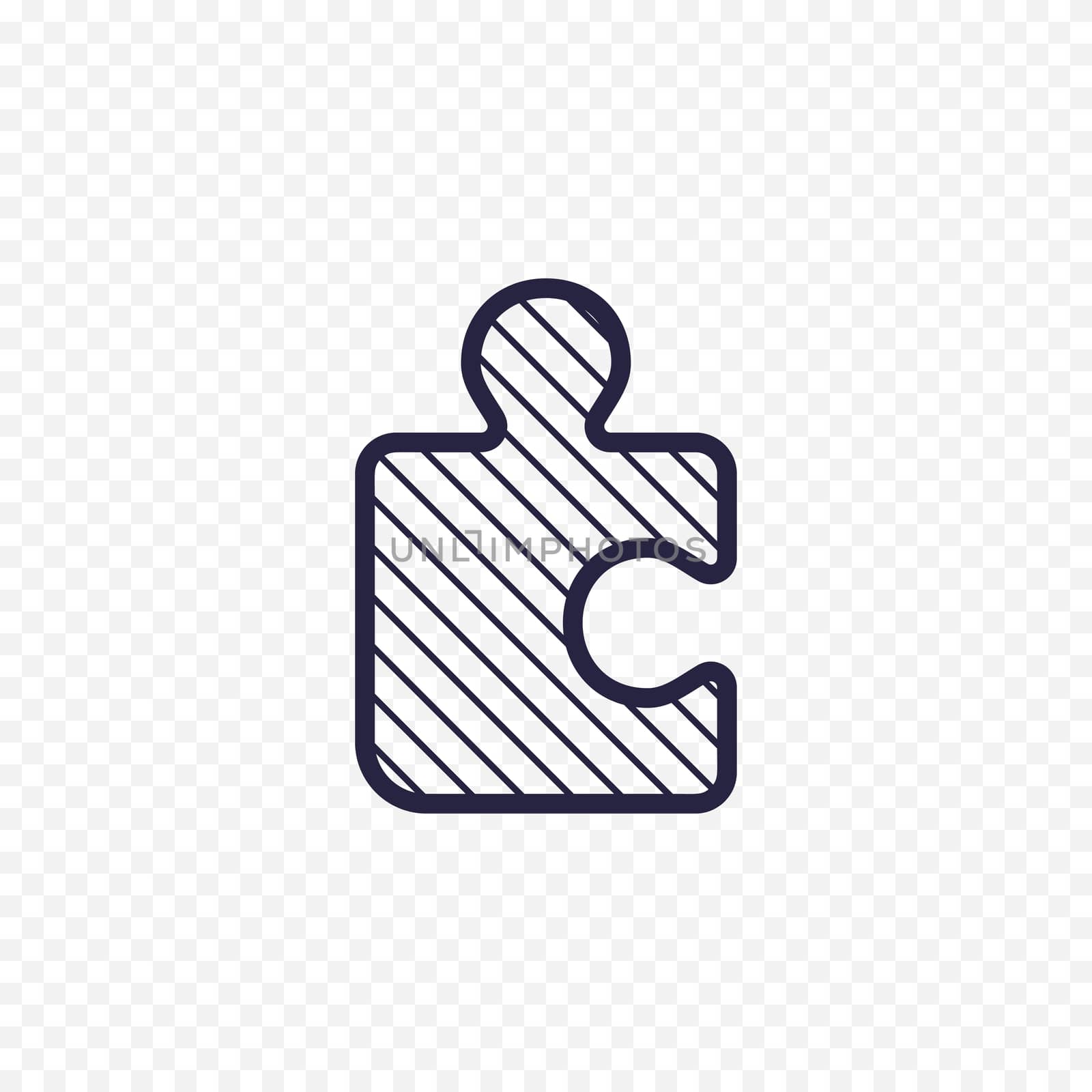 Puzzle game line icon. Jigsaw piece thin linear signs. Outline solution simple concept for websites, infographic, mobile applications. by Elena_Garder