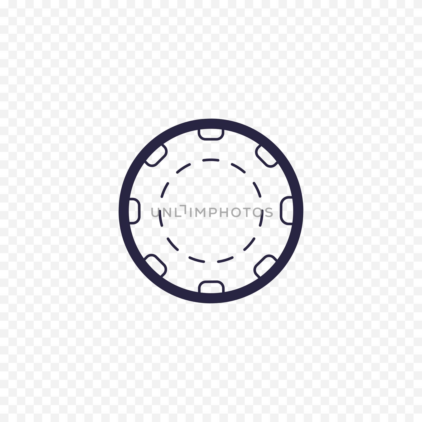 Casino chip simple line icon. Poker game thin linear signs. Outline concept for websites, infographic, mobile app.