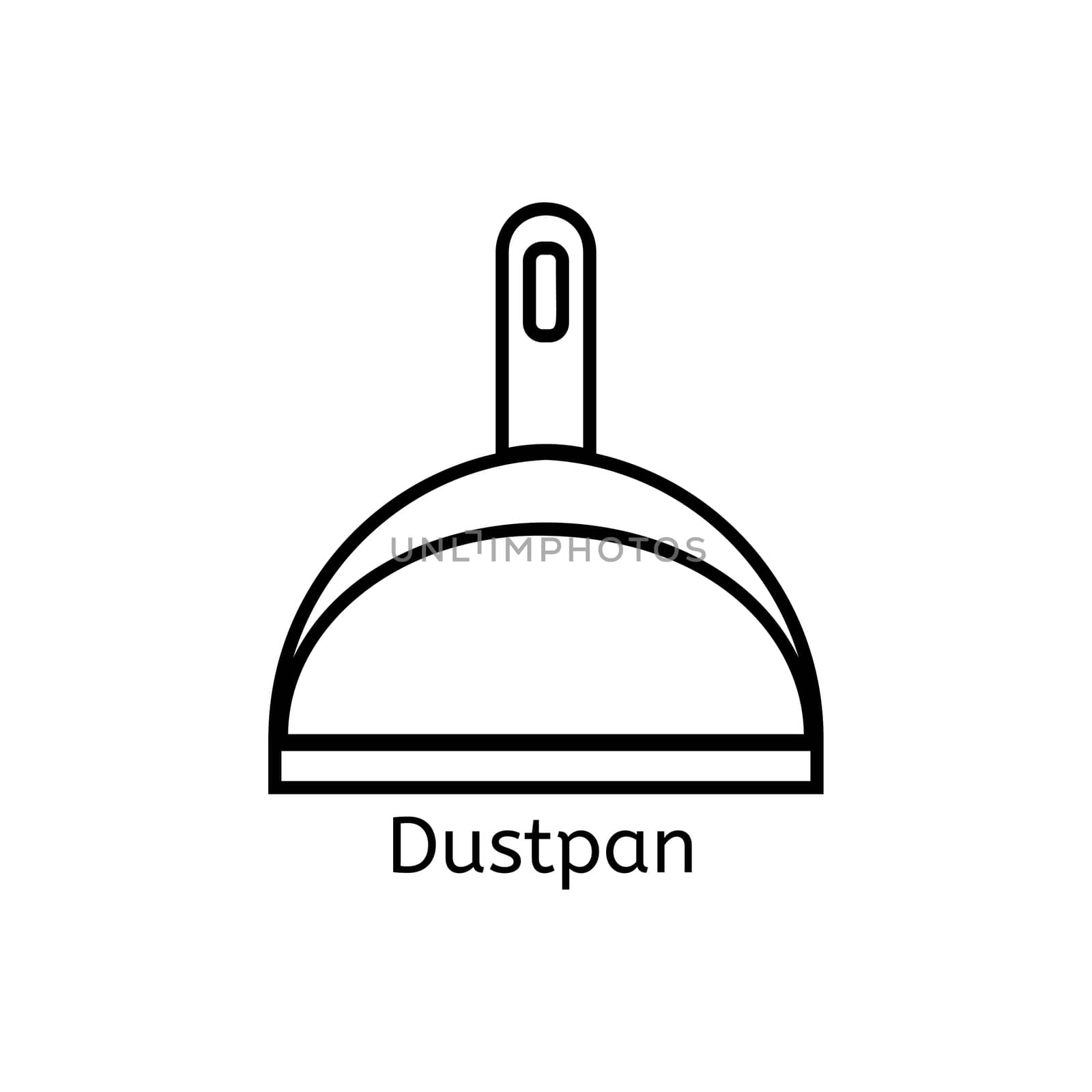 Dustpan simple line icon. Cleaning thin linear signs. Simple concept for websites, infographic, mobile applications. by Elena_Garder