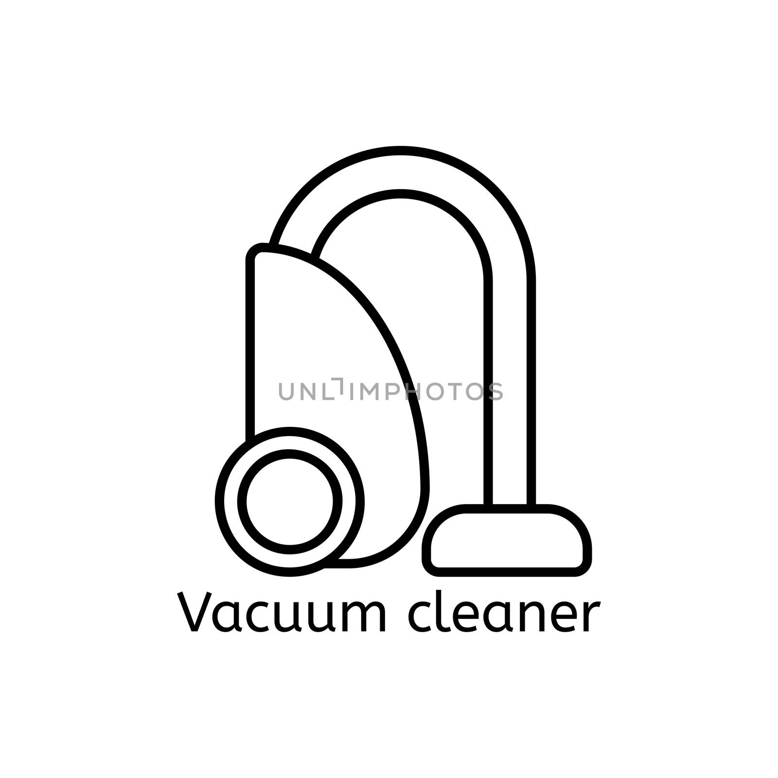Vacuum cleaner simple line icon. Spring-cleaning thin linear signs. Clean simple concept for websites, infographic, mobile applications. by Elena_Garder