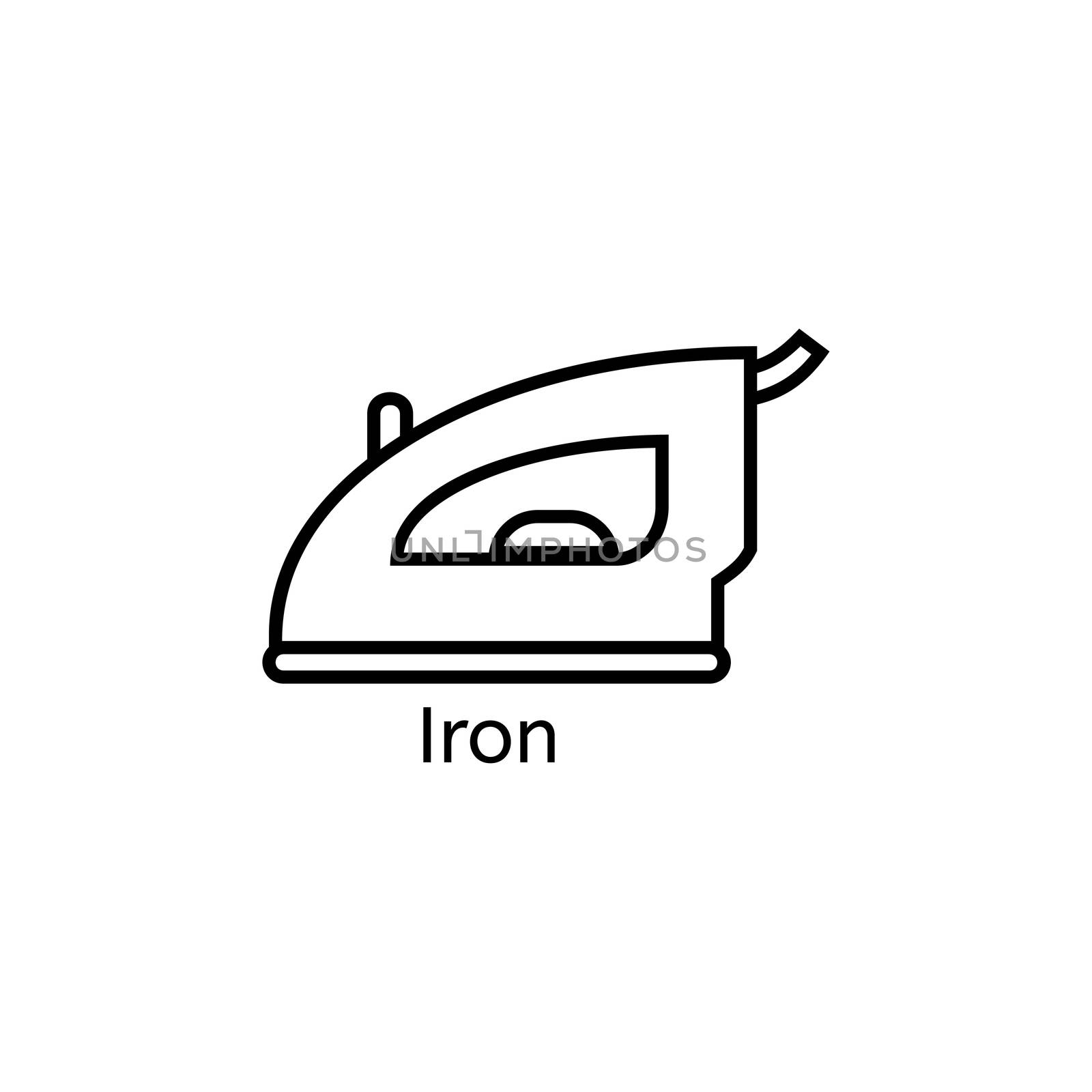 Iron simple line icon. Ironing clothes thin linear signs. Cleaning the house concept for websites, infographic, mobile applications. by Elena_Garder