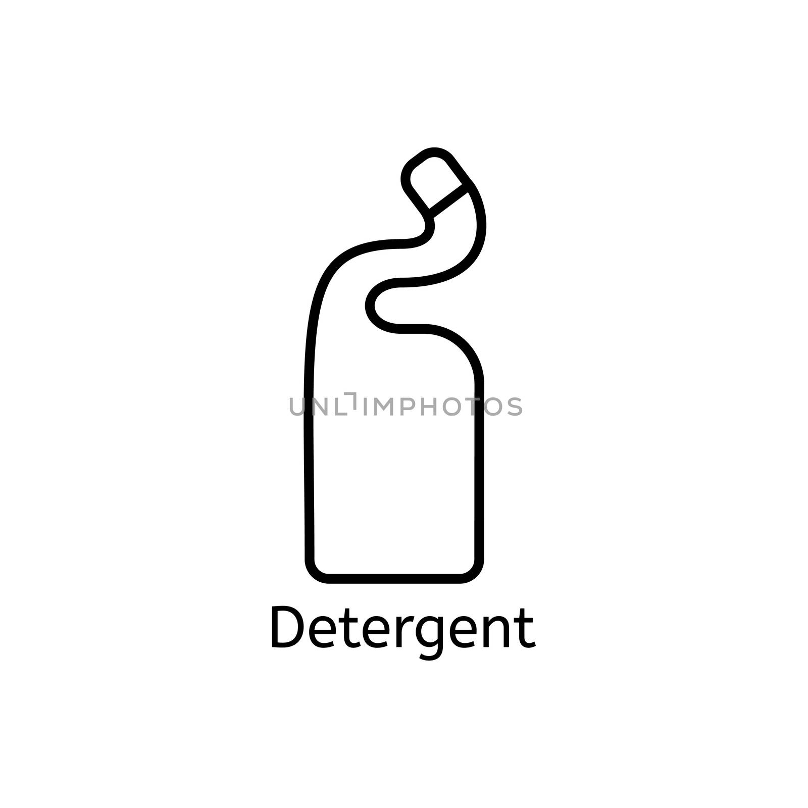 Detergents simple line icon. Liquid detergent thin linear signs. Means for cleaning simple concept for websites, infographic, mobile applications. by Elena_Garder