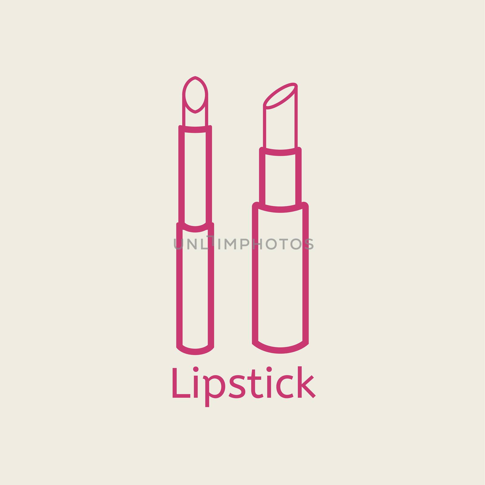  cosmetic lipstick line icon. by Elena_Garder