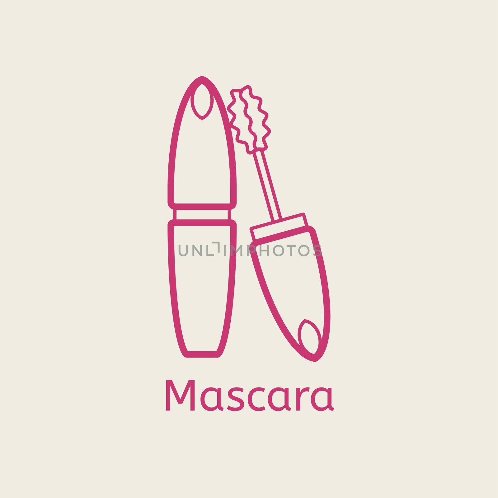  cosmetic mascara line icon. Mascara brush thin linear signs for makeup and visage. Cosmetic for eyelesh.