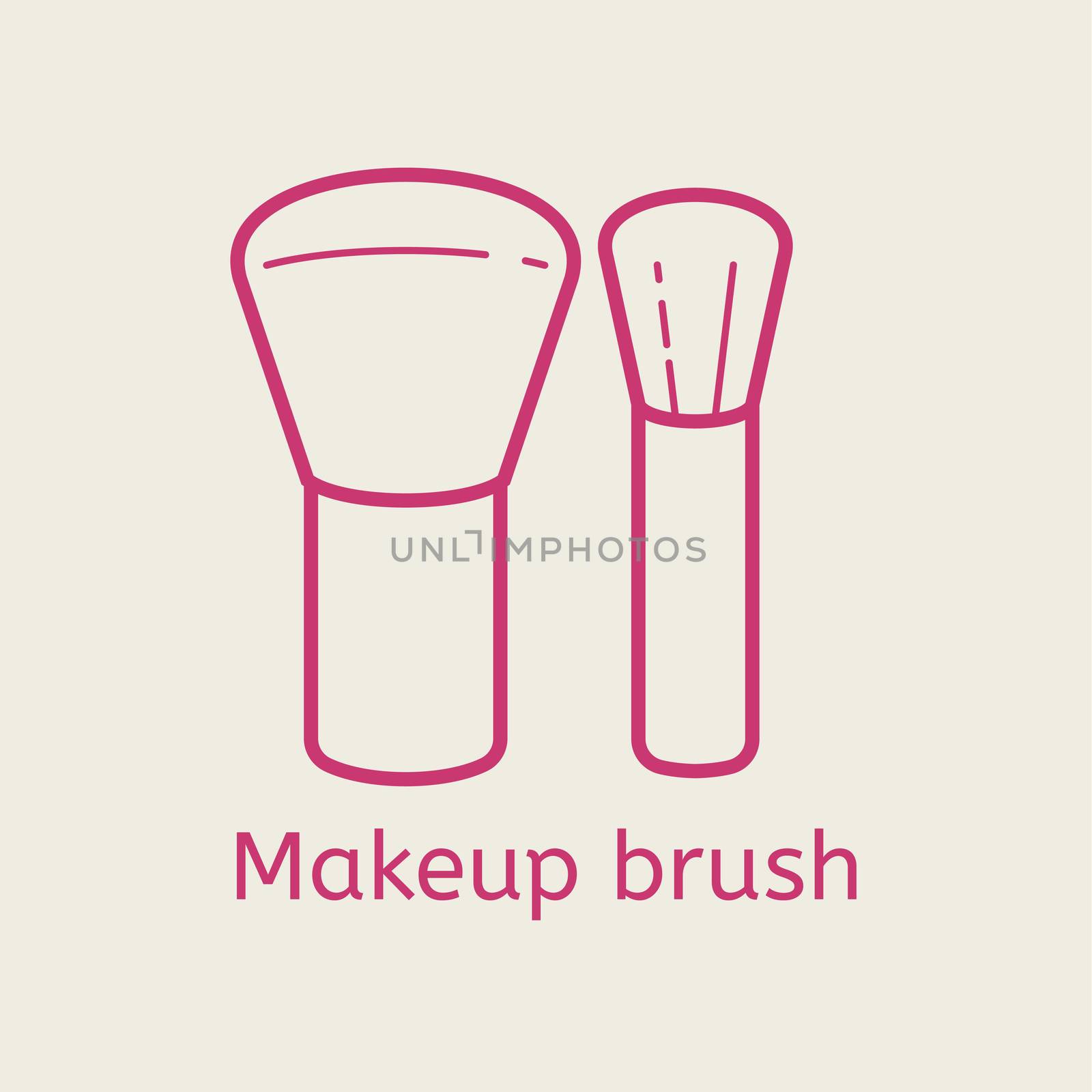 Make up brush thin line icon. by Elena_Garder