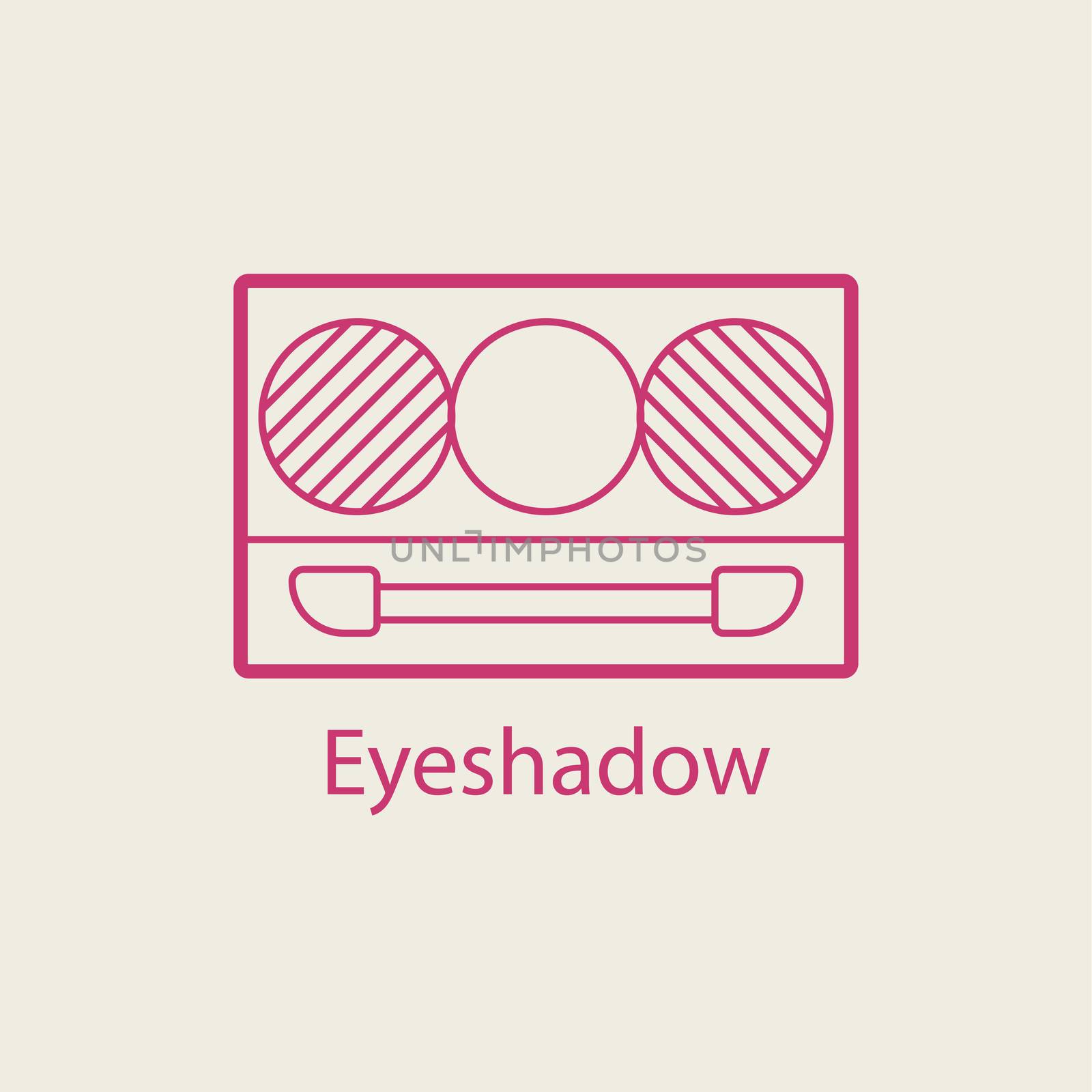  cosmetic eyeshadow line icon. Eye shadow pallete thin linear signs for makeup and visage.