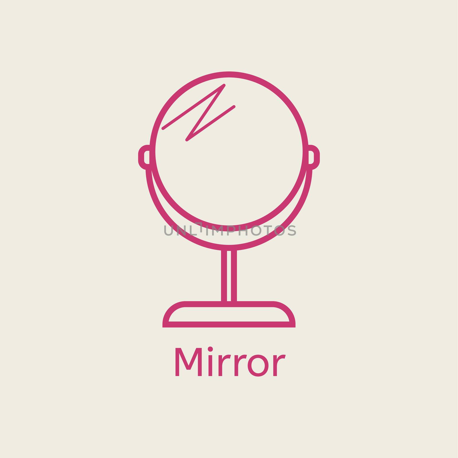 Makeup mirror line icon. Cosmetic accessory mirror thin linear signs for makeup and visage.