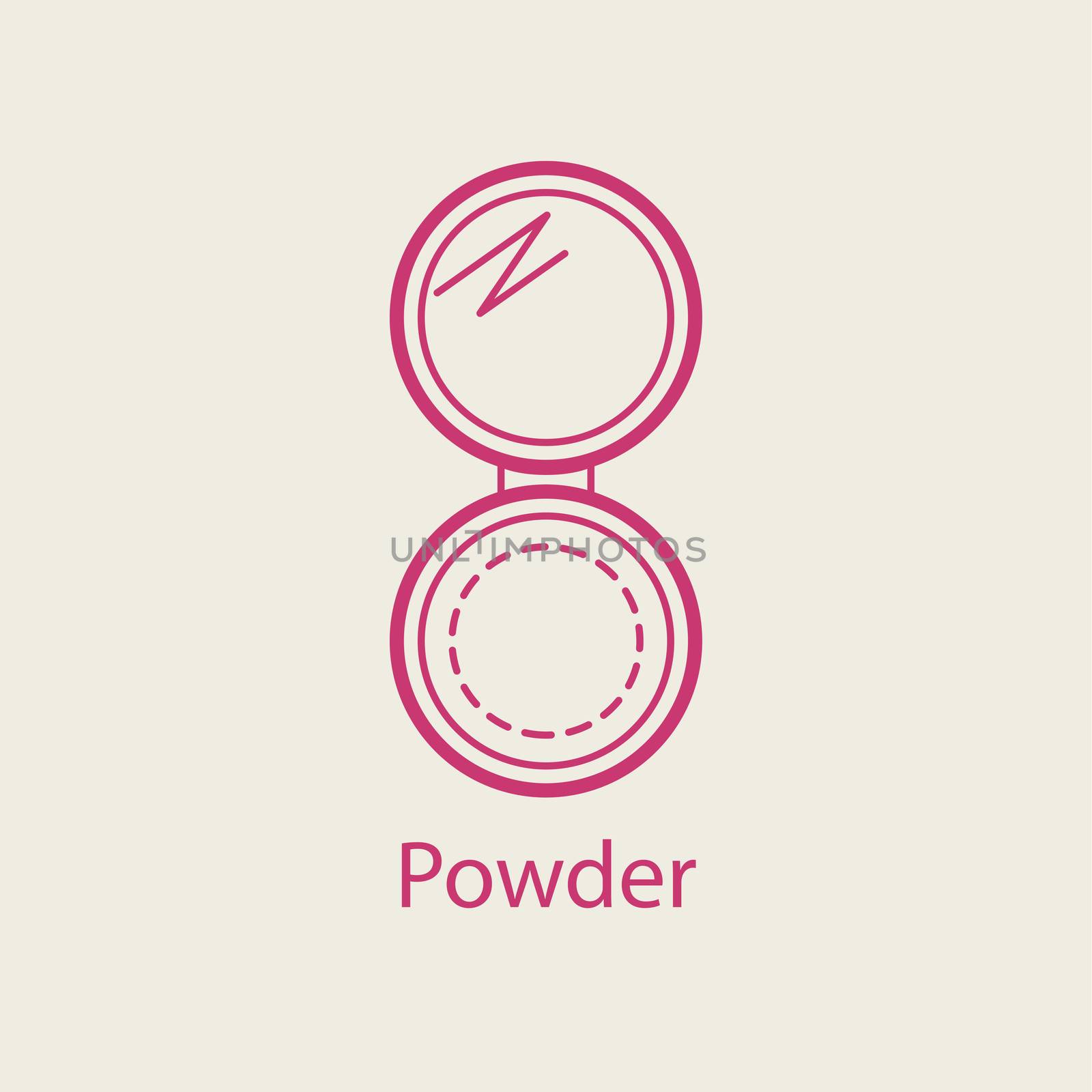 Cosmetic open compact powder thin line icon. by Elena_Garder