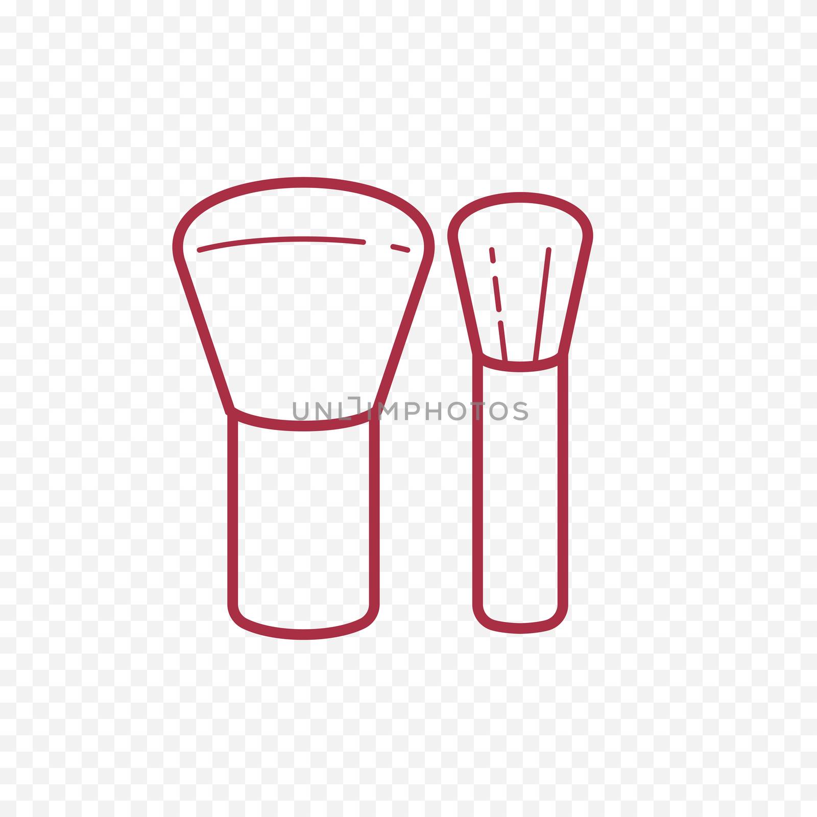 Makeup brush line icon. Cosmetic accessory brush thin linear signs for makeup and visage.
