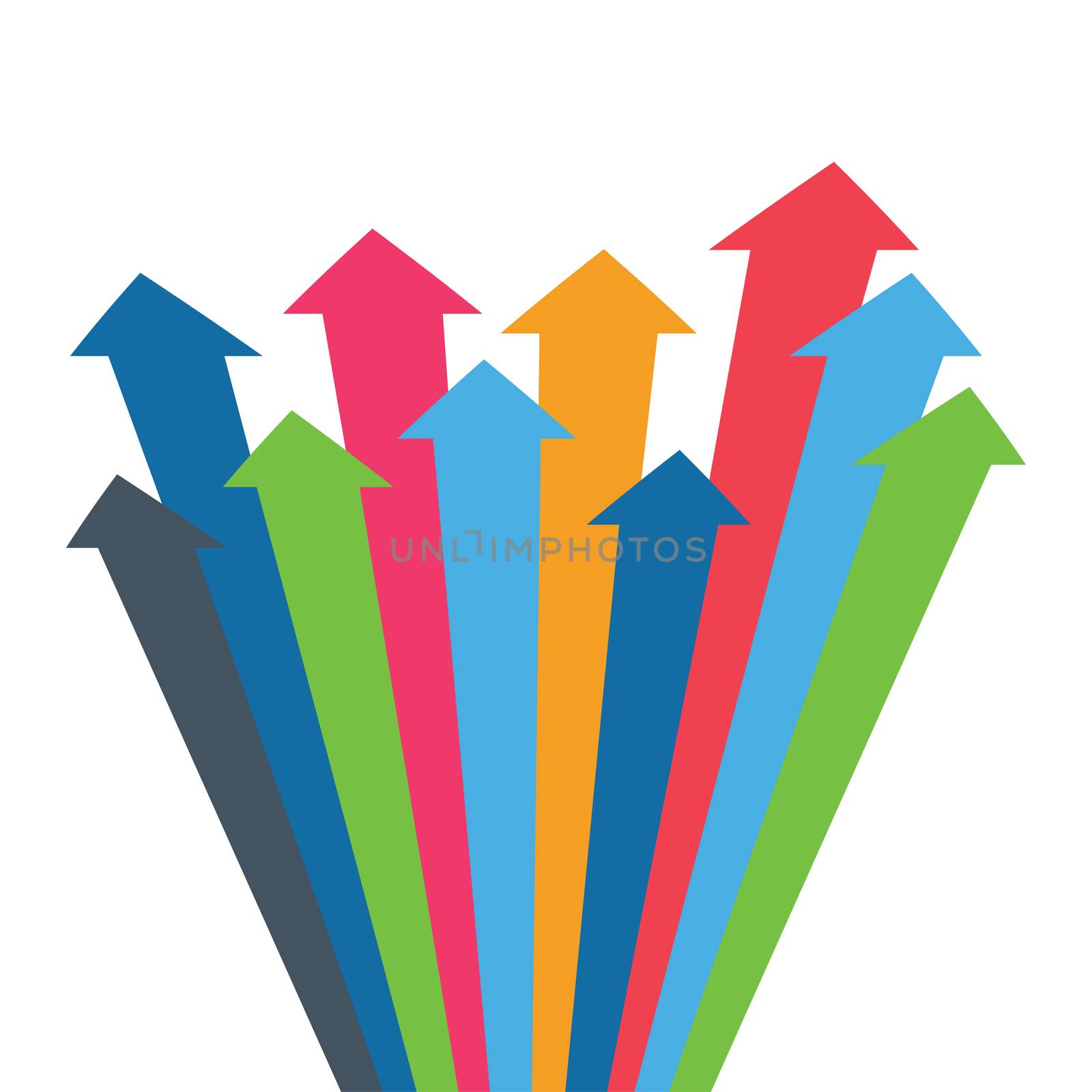 Infographic arrow. Arrows of growth, success, sales volume increase, demographic increase. 3D simple background for your presentation. by Elena_Garder