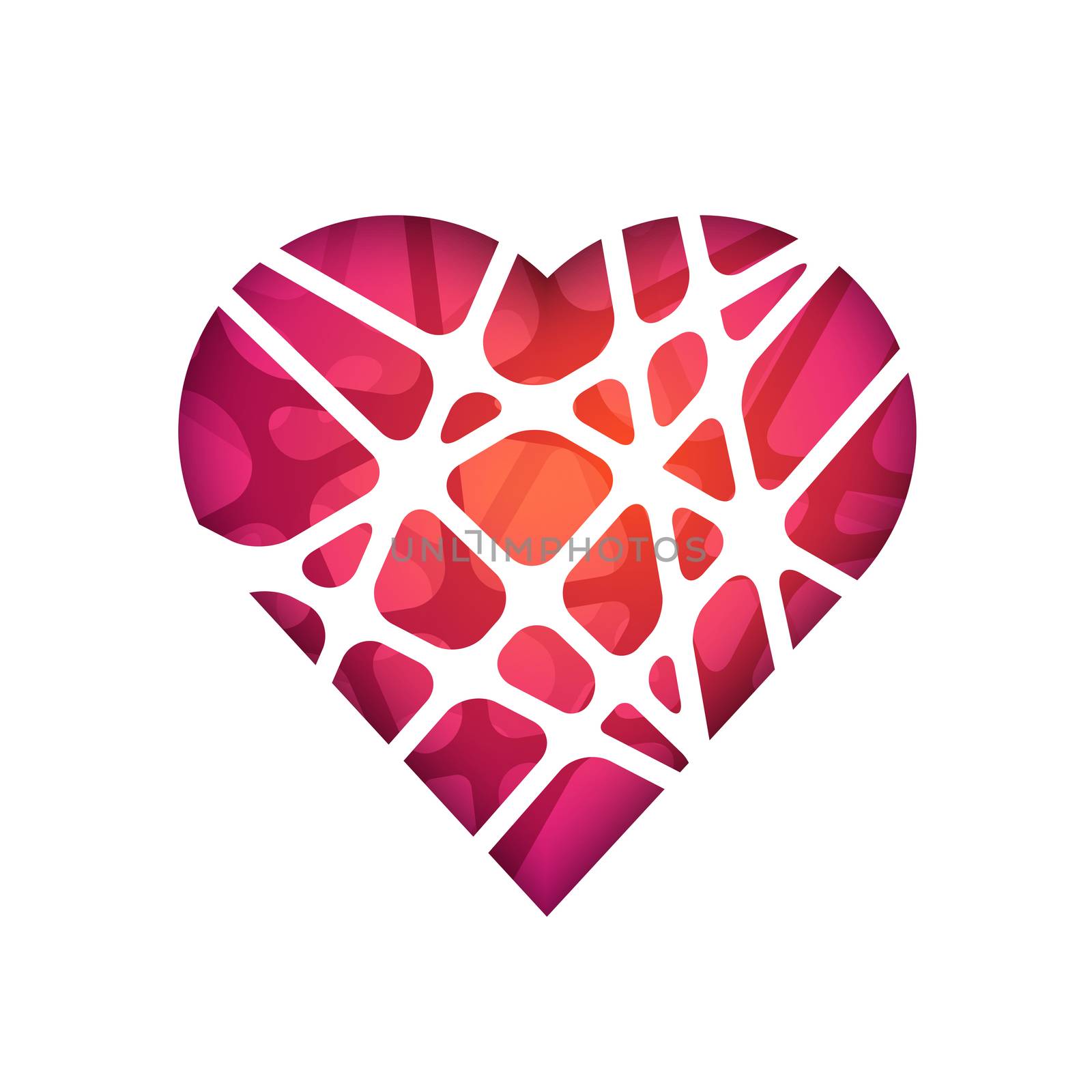 Abstract polygonal heart. Abstract Modern Geometrical Design Template. by Elena_Garder