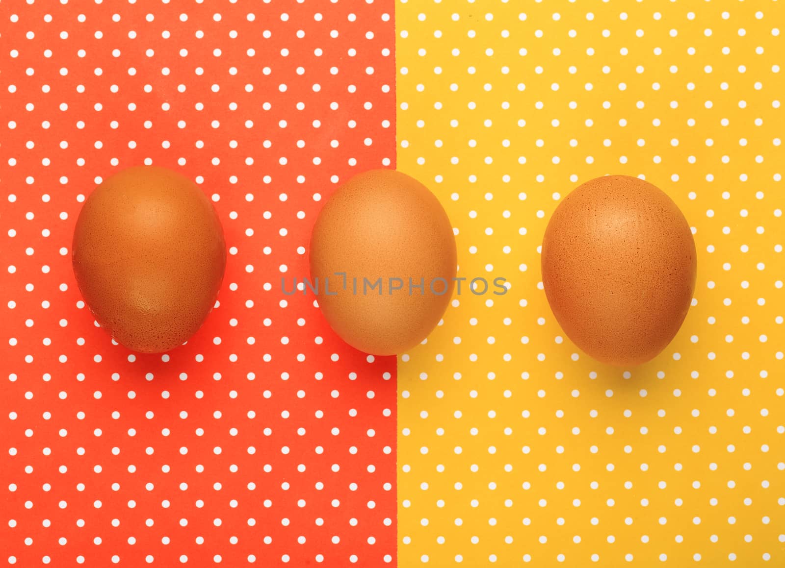 Eggs with colorful topped background