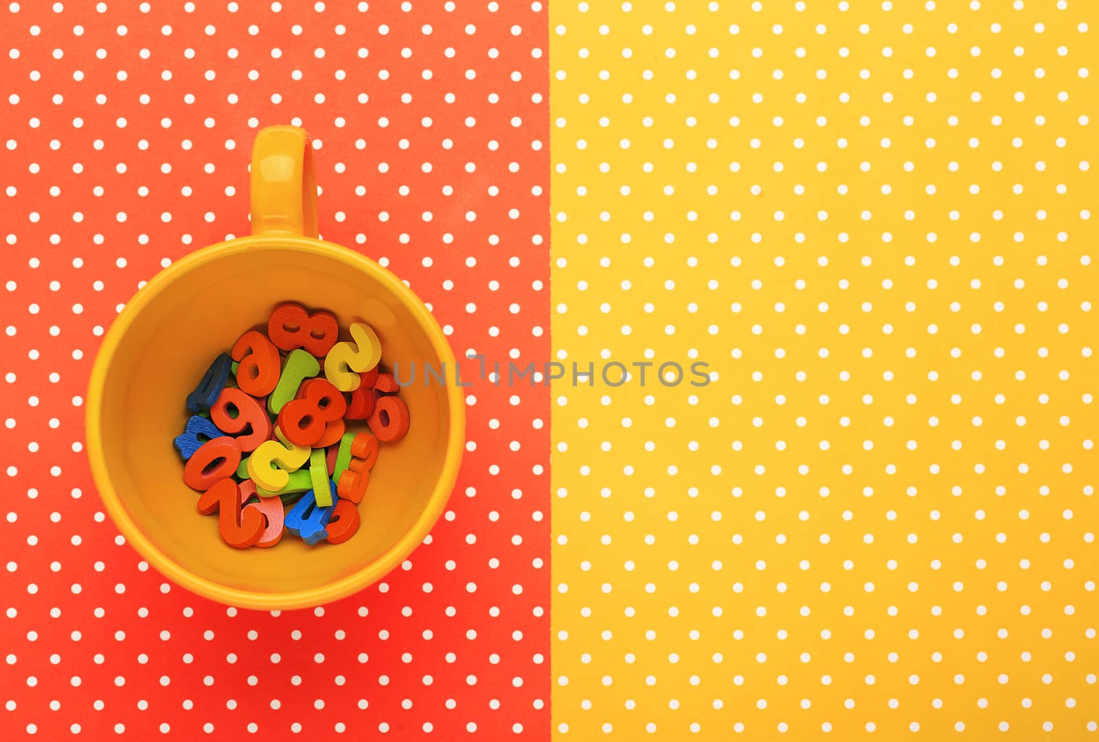 cup with colorful topped background