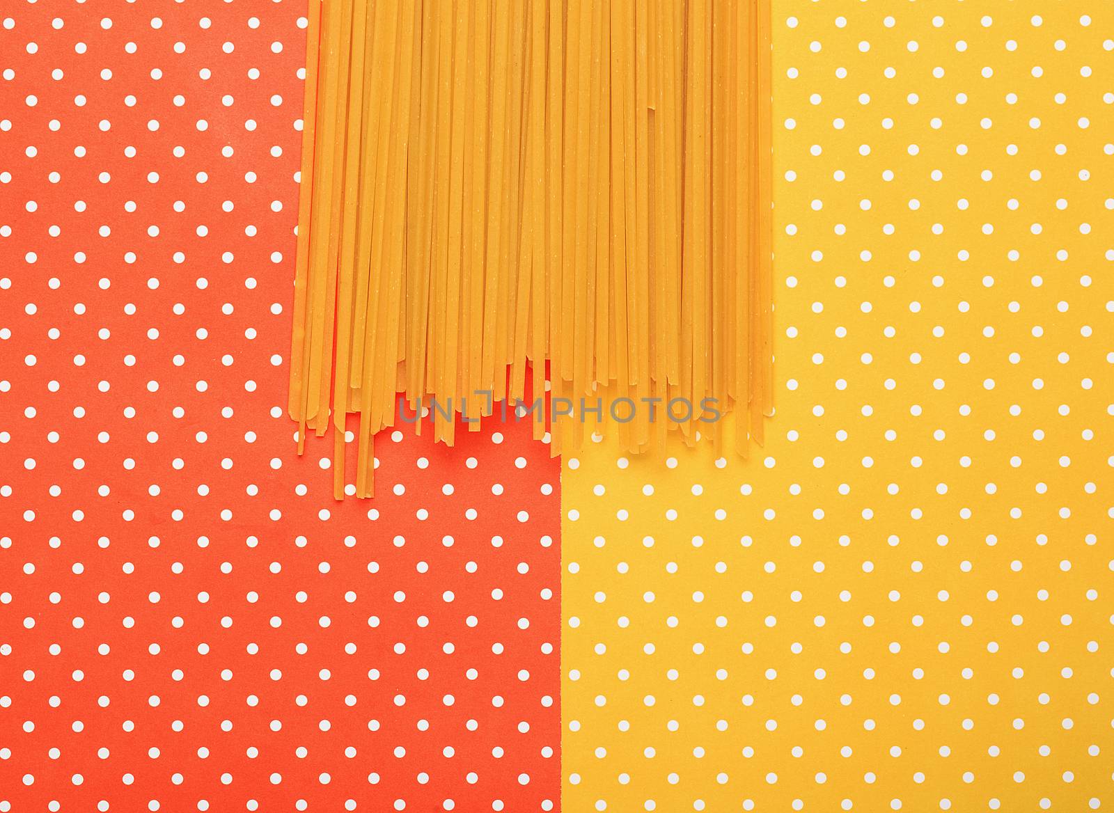 Spaghetti with colorful topped background by nachrc2001