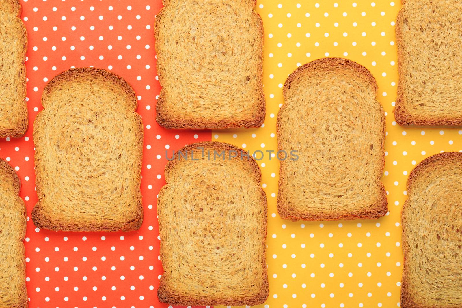Bread  with colorful topped background