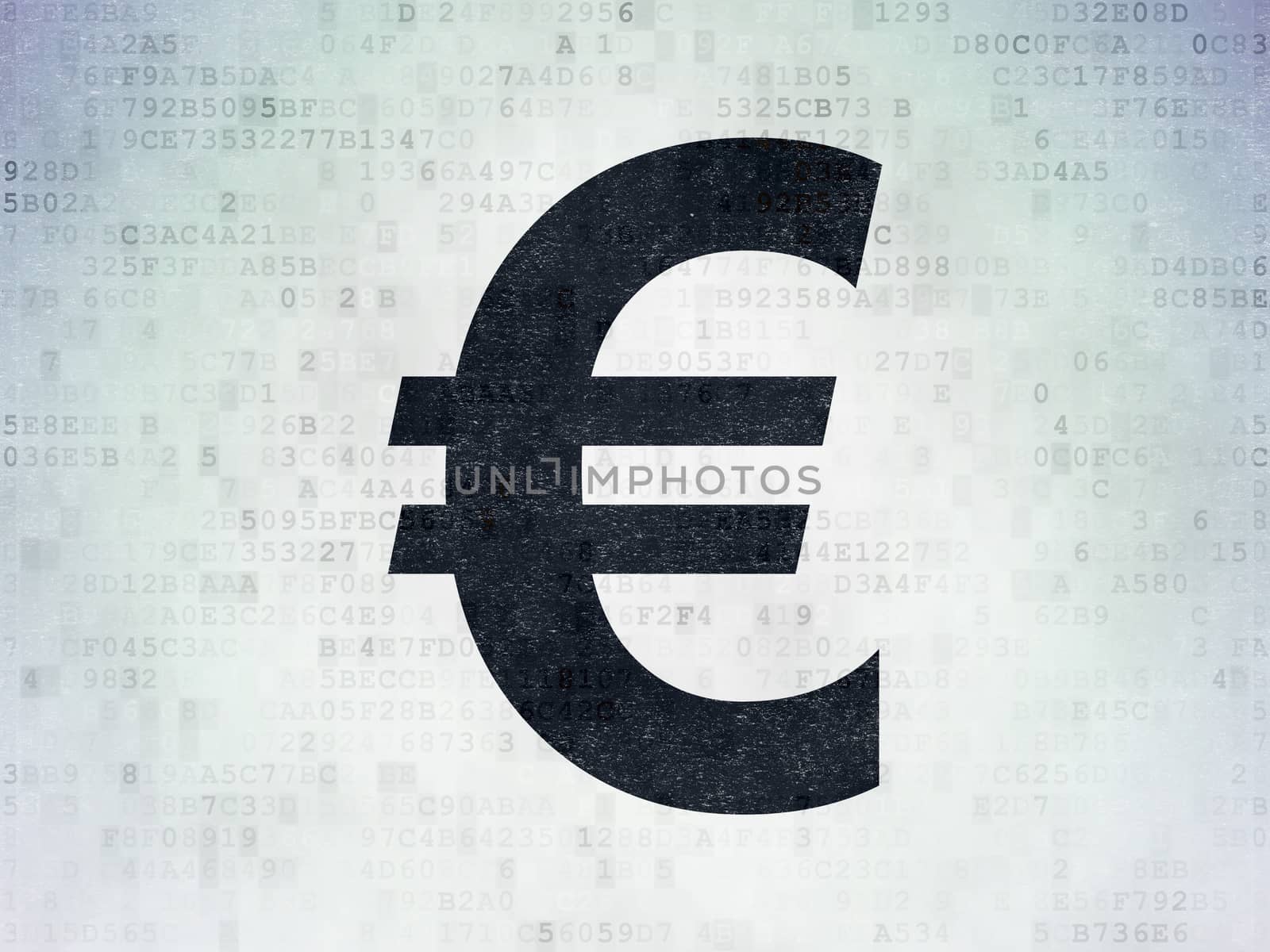 Currency concept: Euro on Digital Data Paper background by maxkabakov