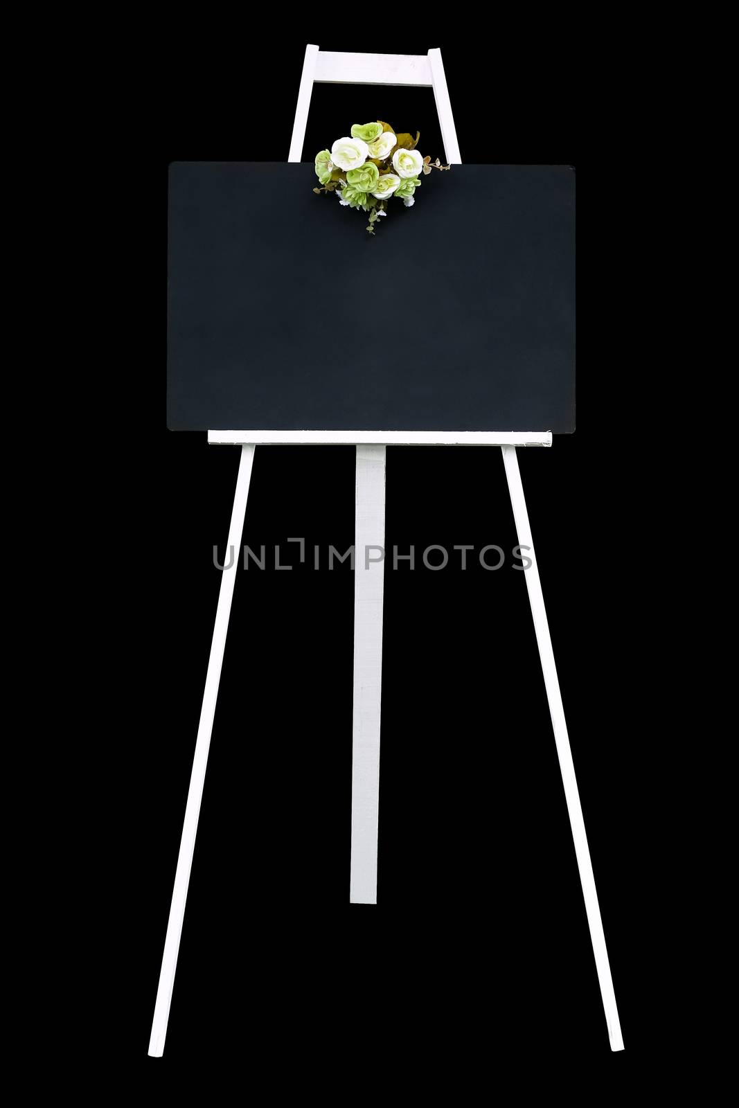 Antique menu board. isolated on black background
