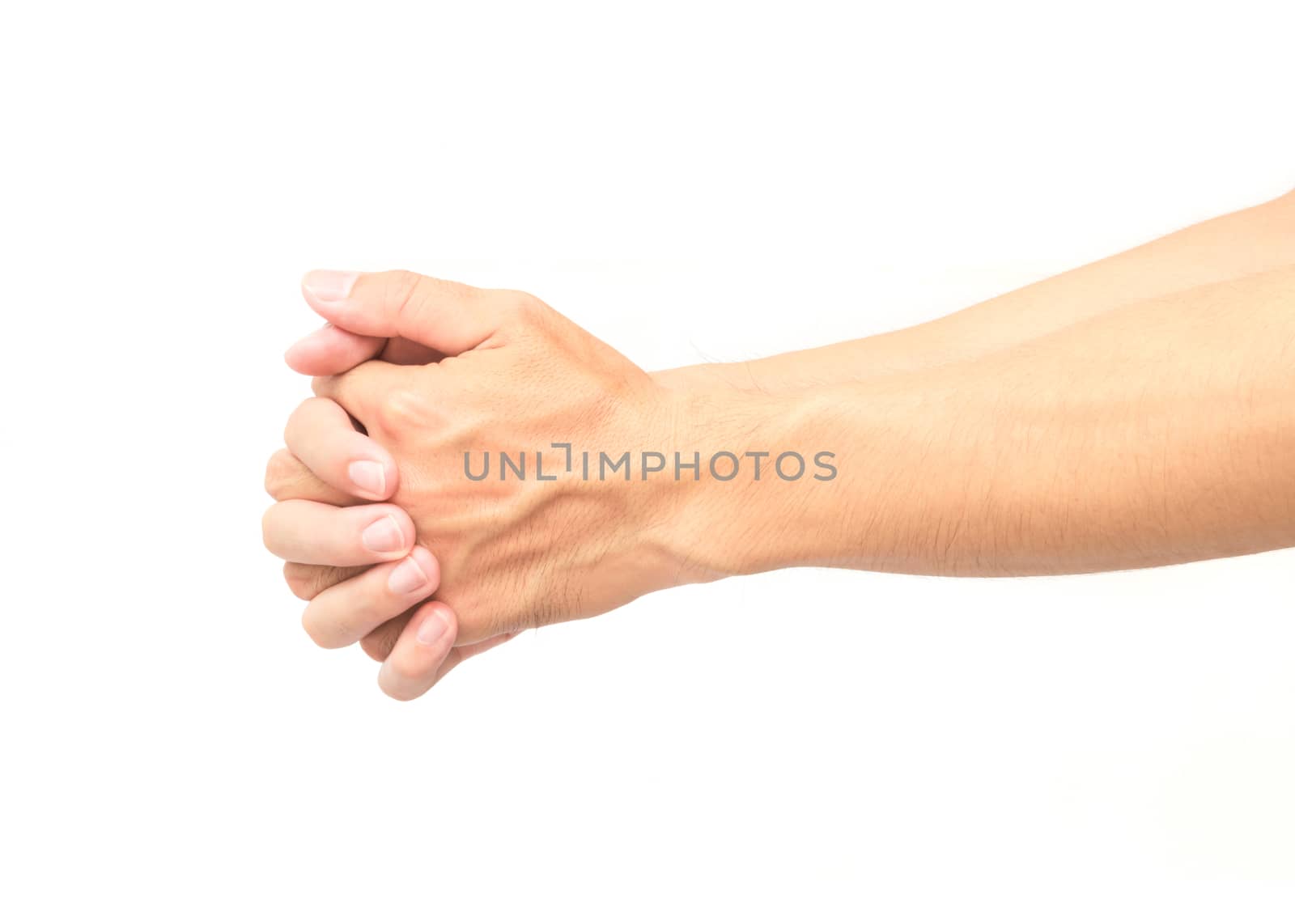 stretching exercises finger and hand on white background