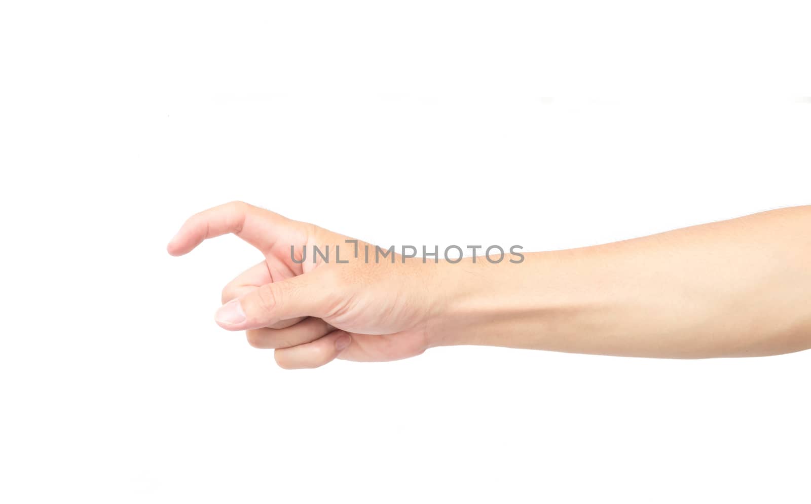 Man hand forefinger with pain on white background, health care a by pt.pongsak@gmail.com