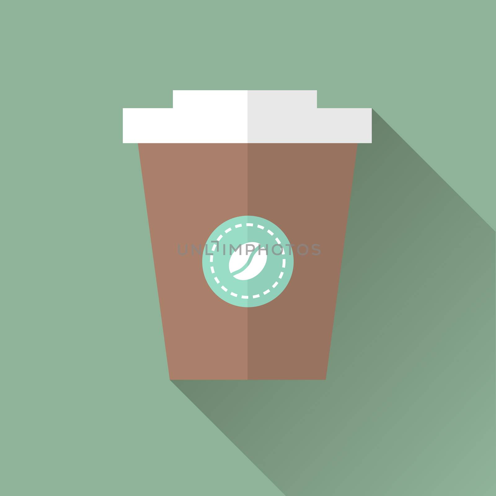  illustration flat icon of Coffee in takeaway cup