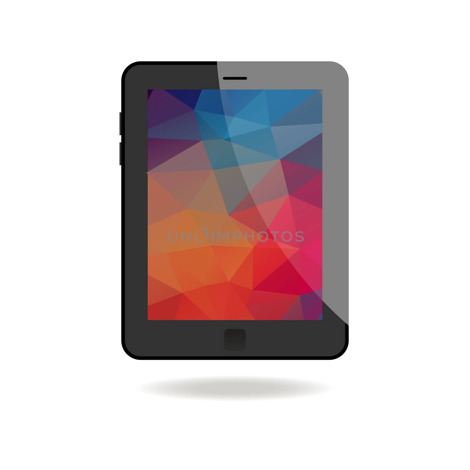 Illustration Of Tablet With Abstract Background by Elena_Garder