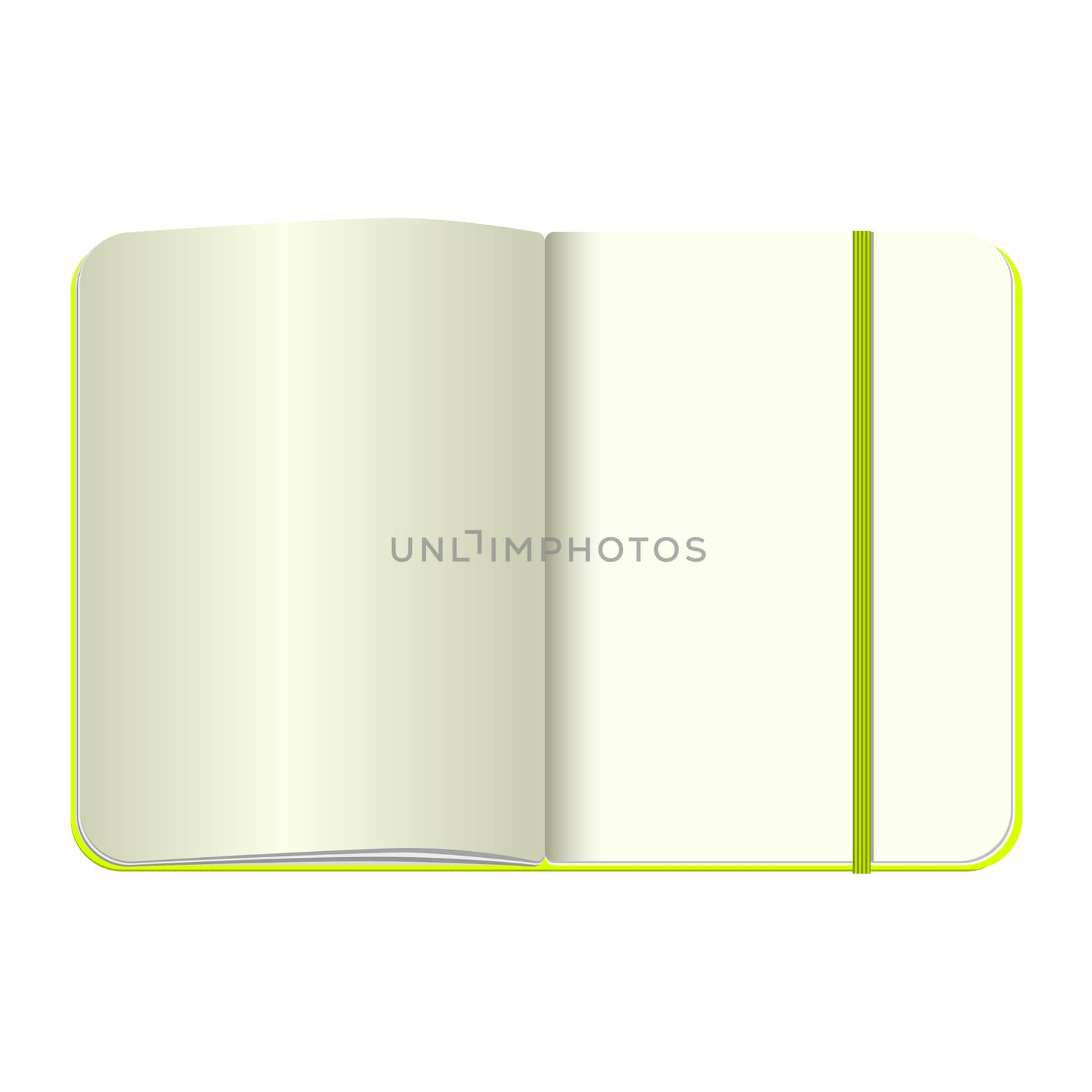 Open notebook on white background. Icon of flat style. by Elena_Garder
