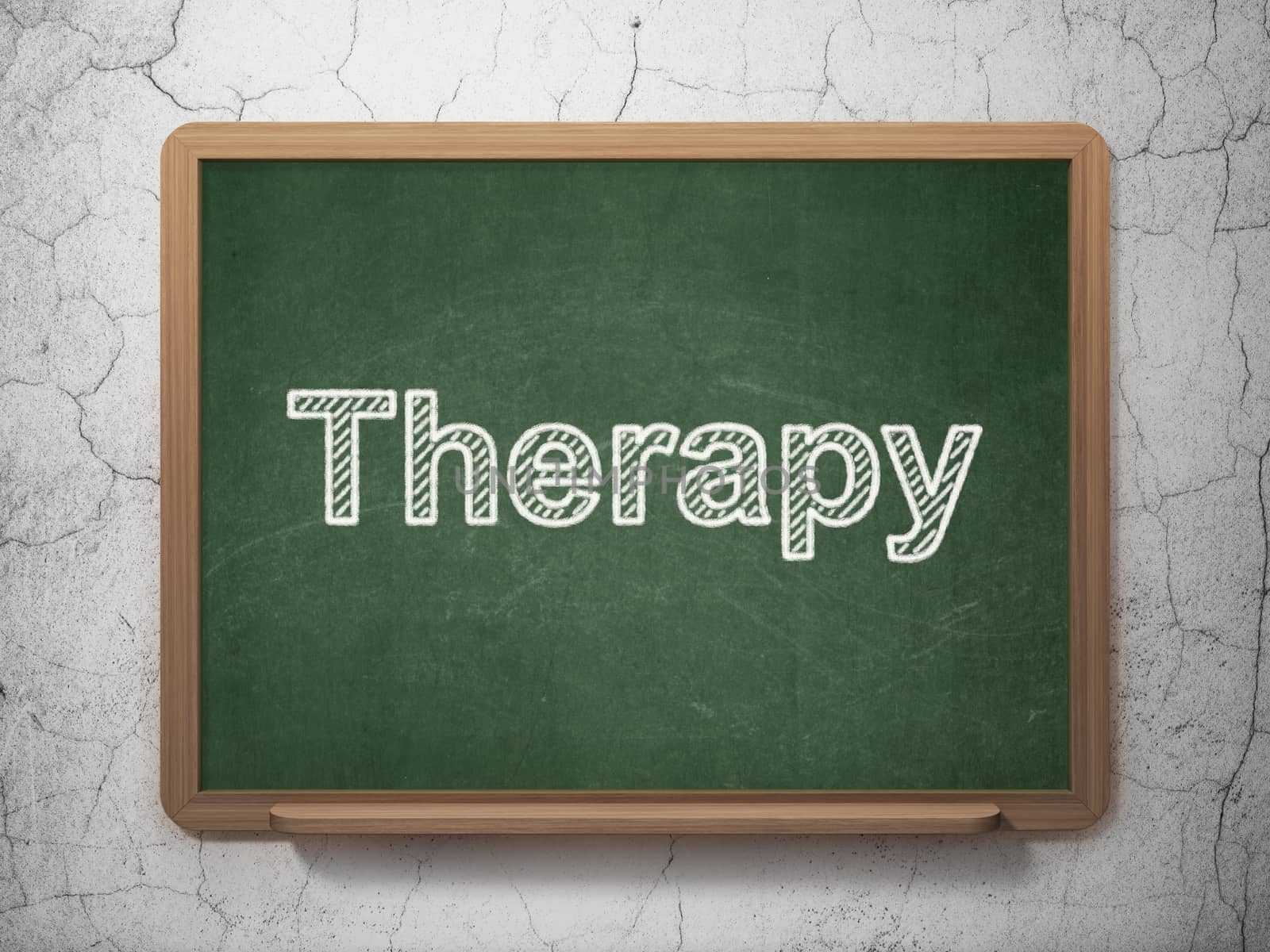 Medicine concept: Therapy on chalkboard background by maxkabakov