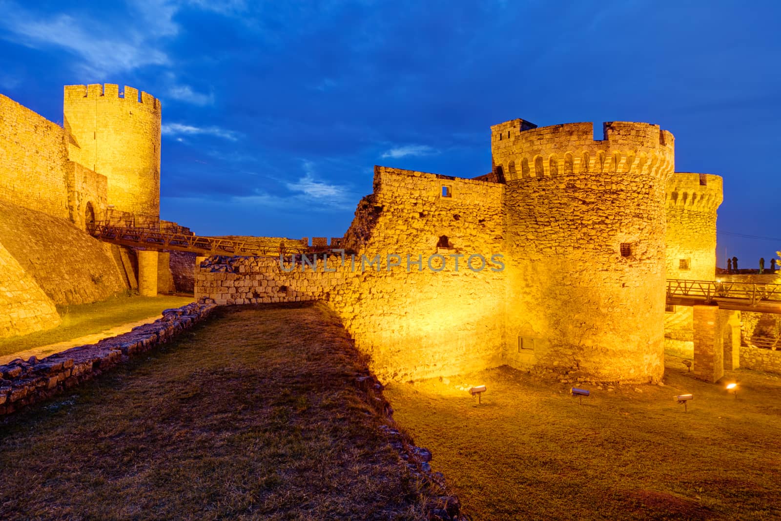 Belgrade fortress at night, Belgrade Serbia