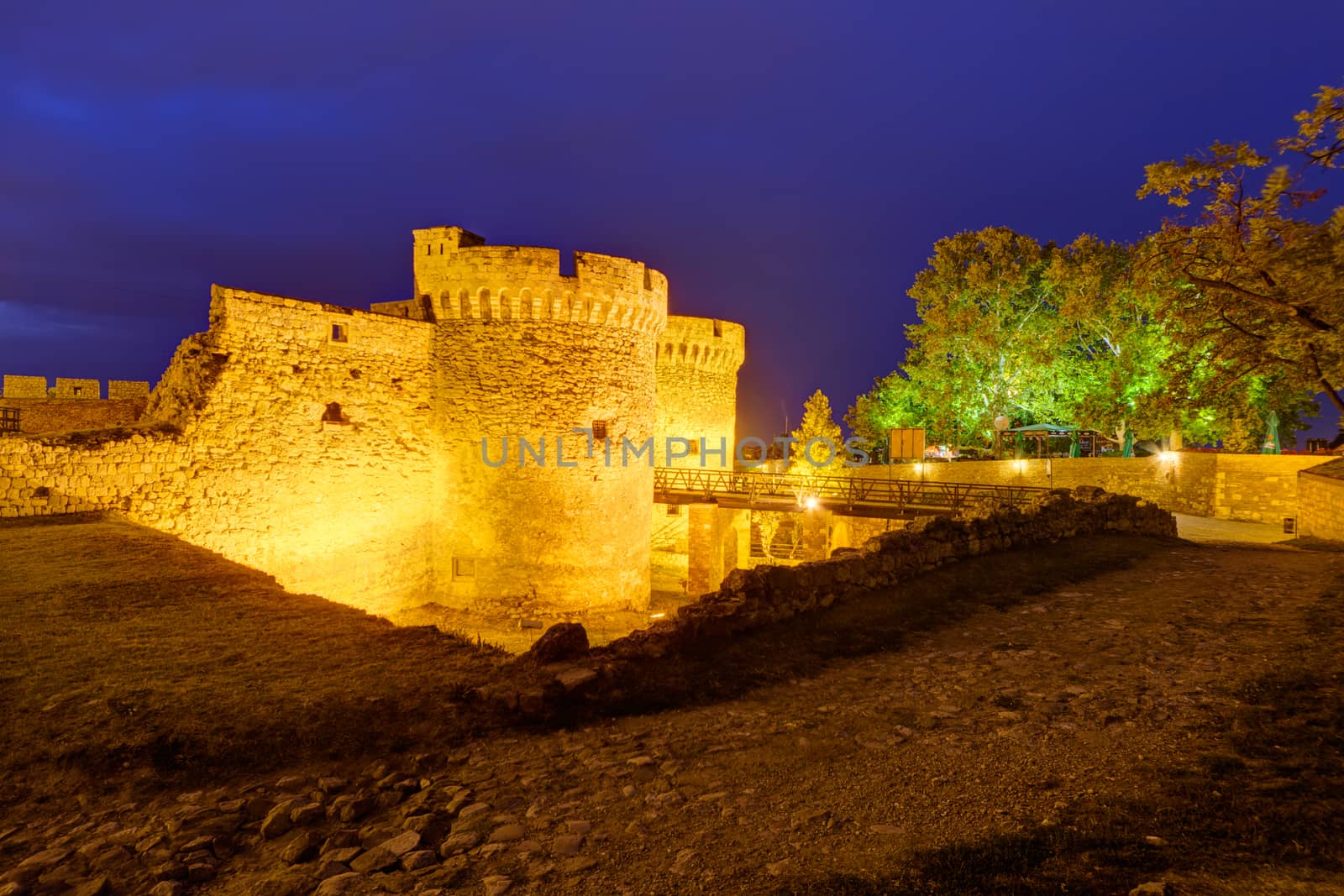 Belgrade fortress at night, Belgrade Serbia