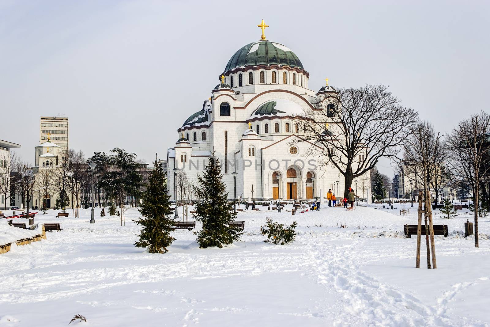 Cathedral of Saint Sava at winter, Belgrade Serbia