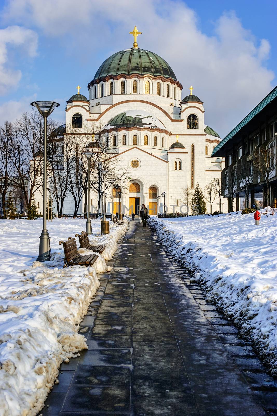 Cathedral of Saint Sava at winter, Belgrade Serbia