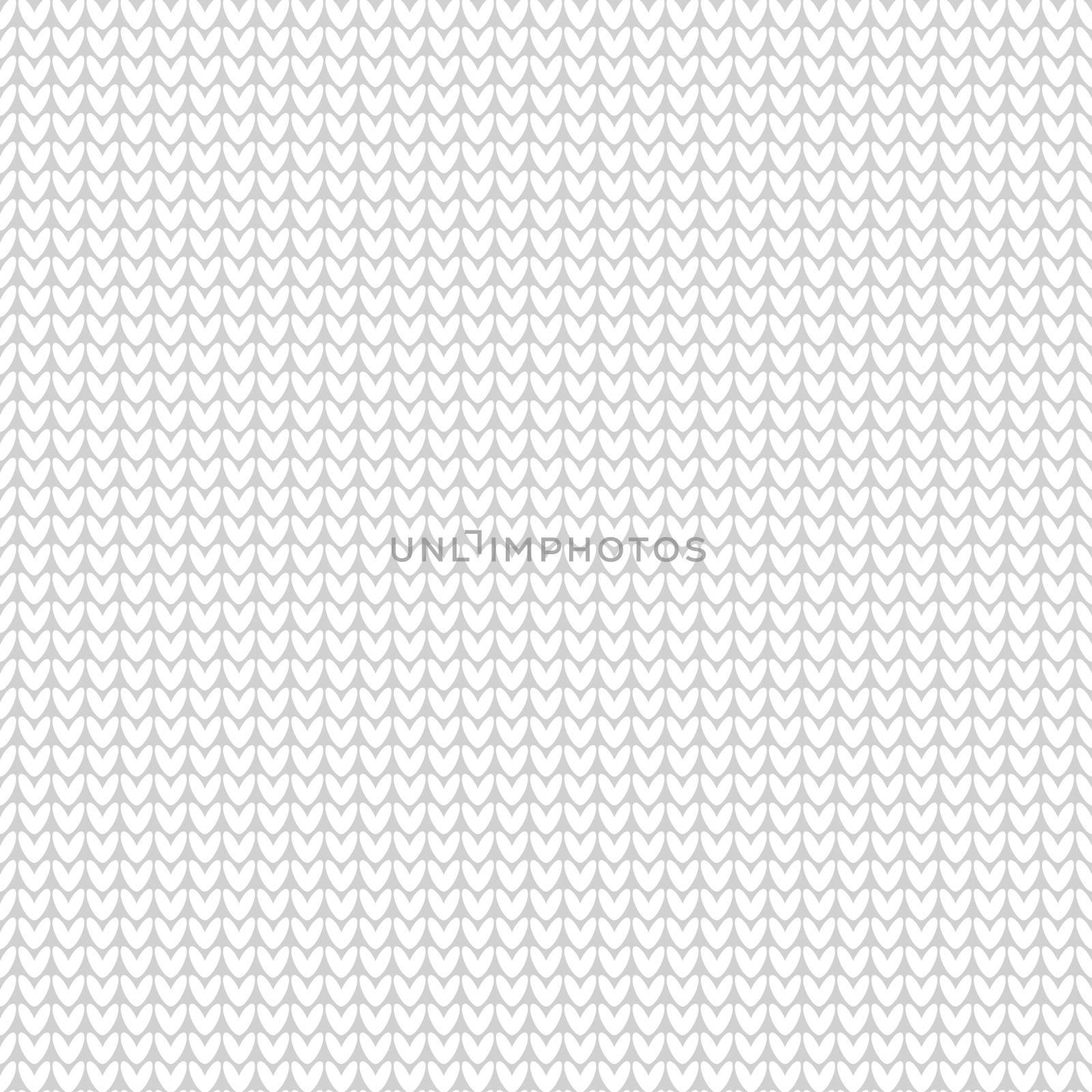 Knitted realistic seamless pattern of white color. Knit texture.