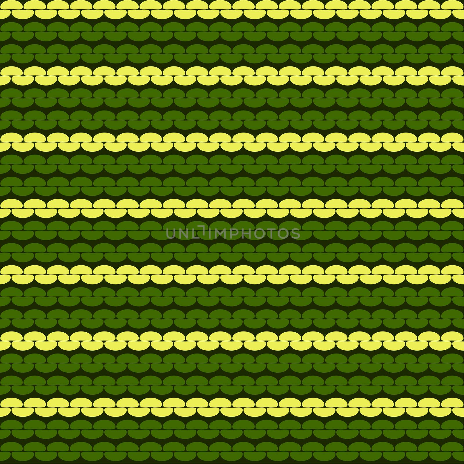 Seamless knitted background. Knitted realistic seamless pattern of green and yellow color. Reverse side.
