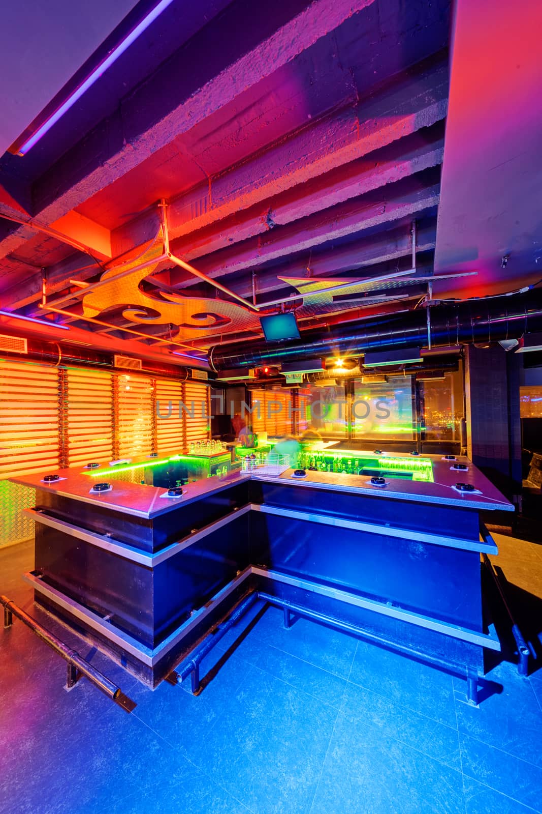 Interior of  night club with vivid colors