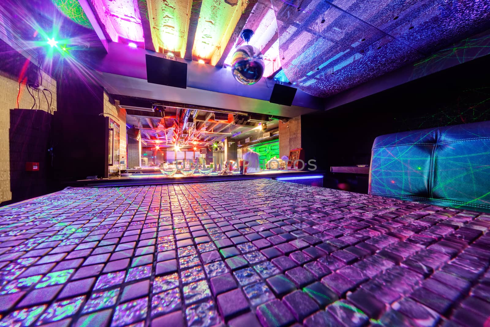 Interior of  night club with vivid colors