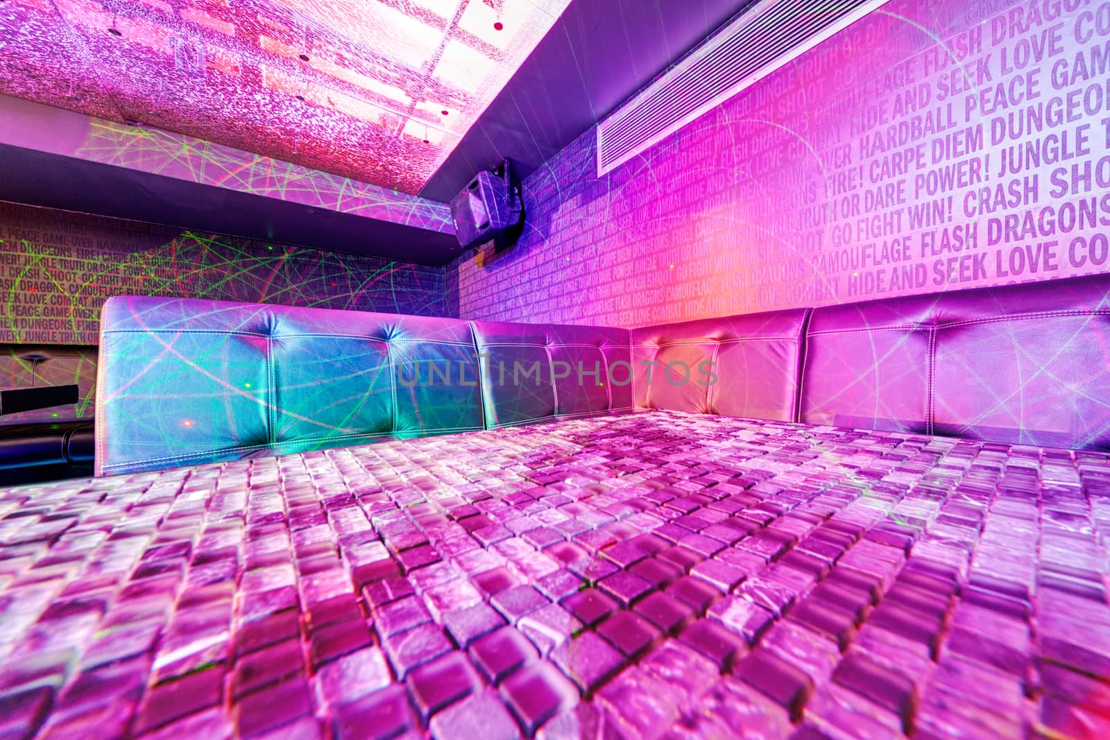 Interior of  night club with vivid colors