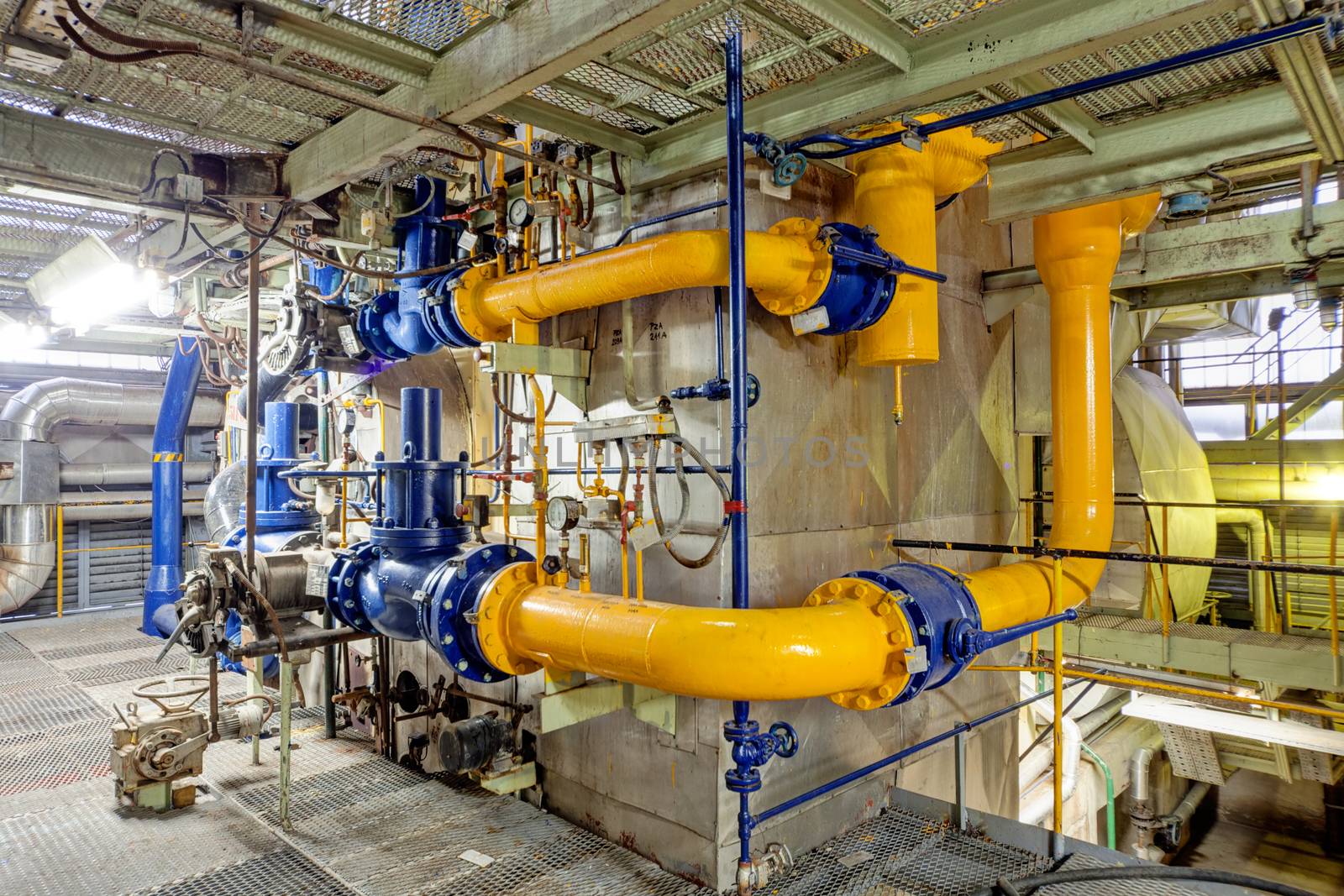 chemical industry plant with pipes and valves.