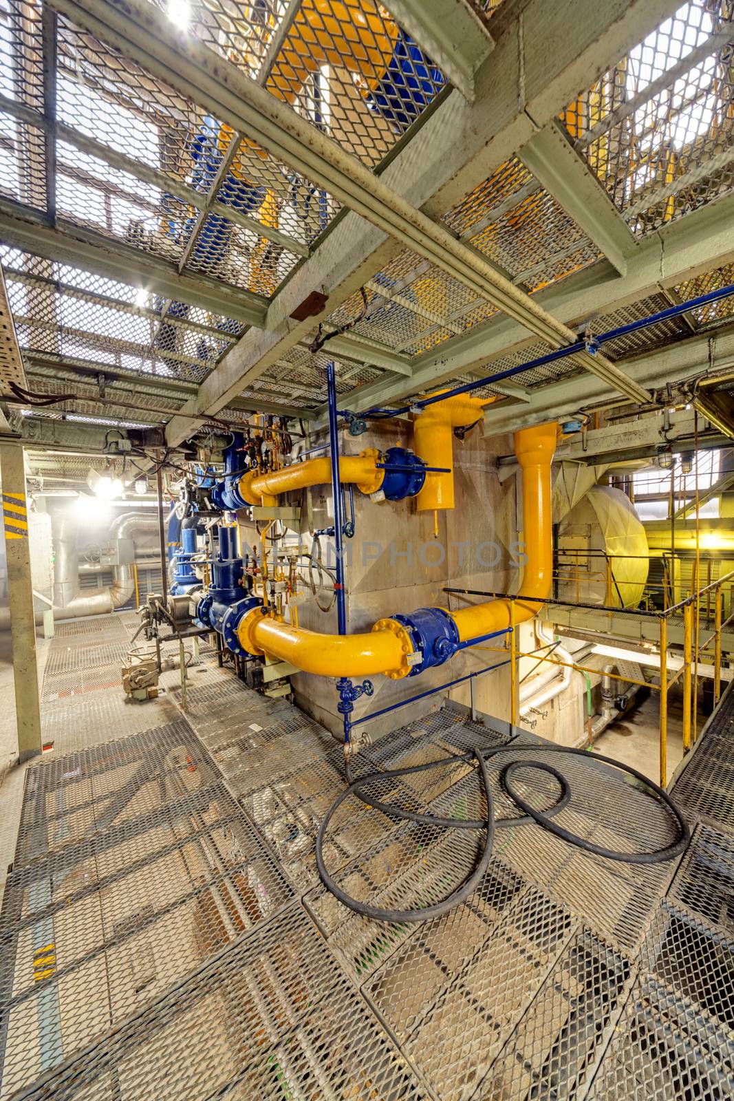 chemical industry plant with pipes and valves.