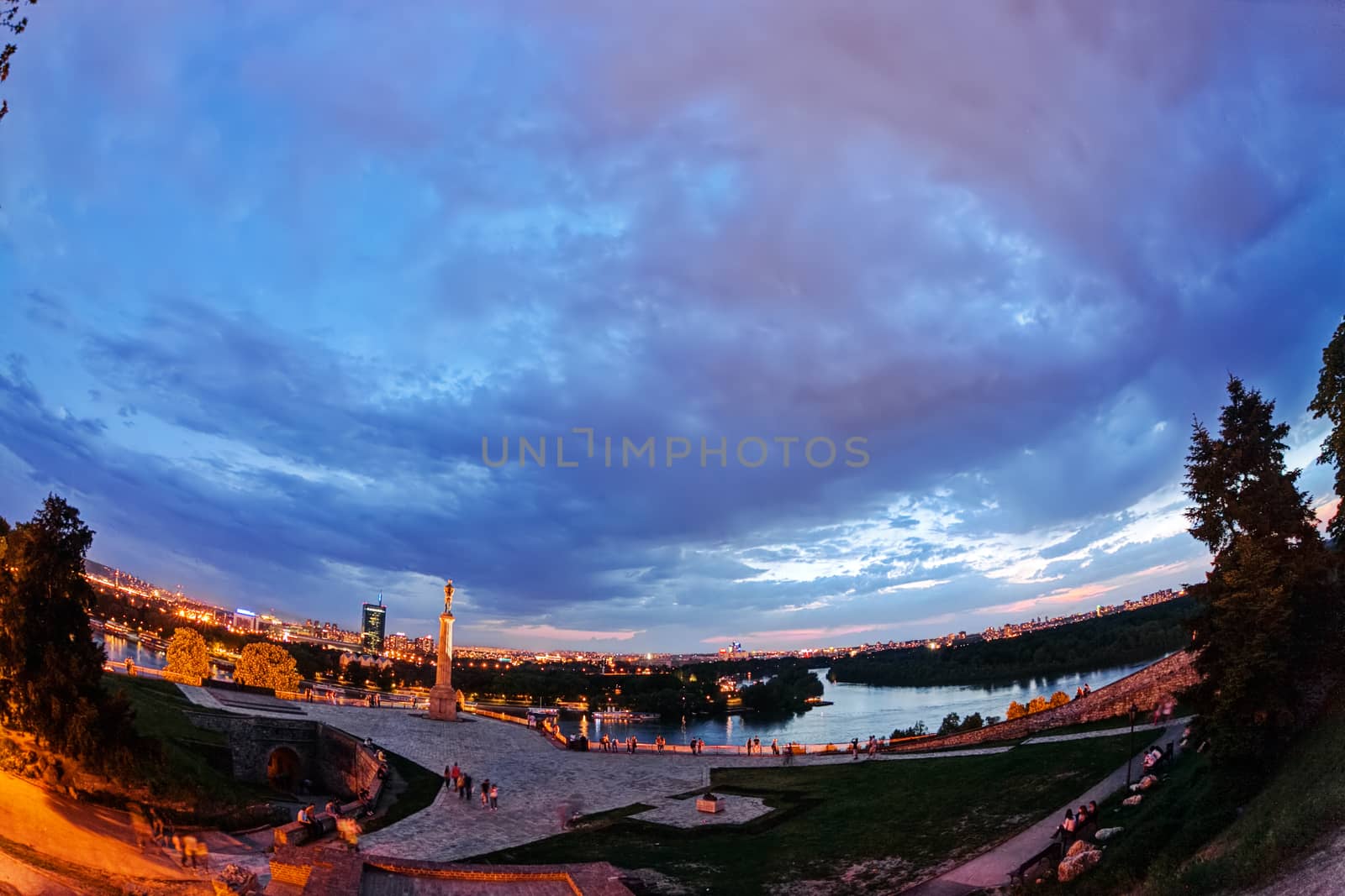 Belgrade fortress at night, Belgrade Serbia